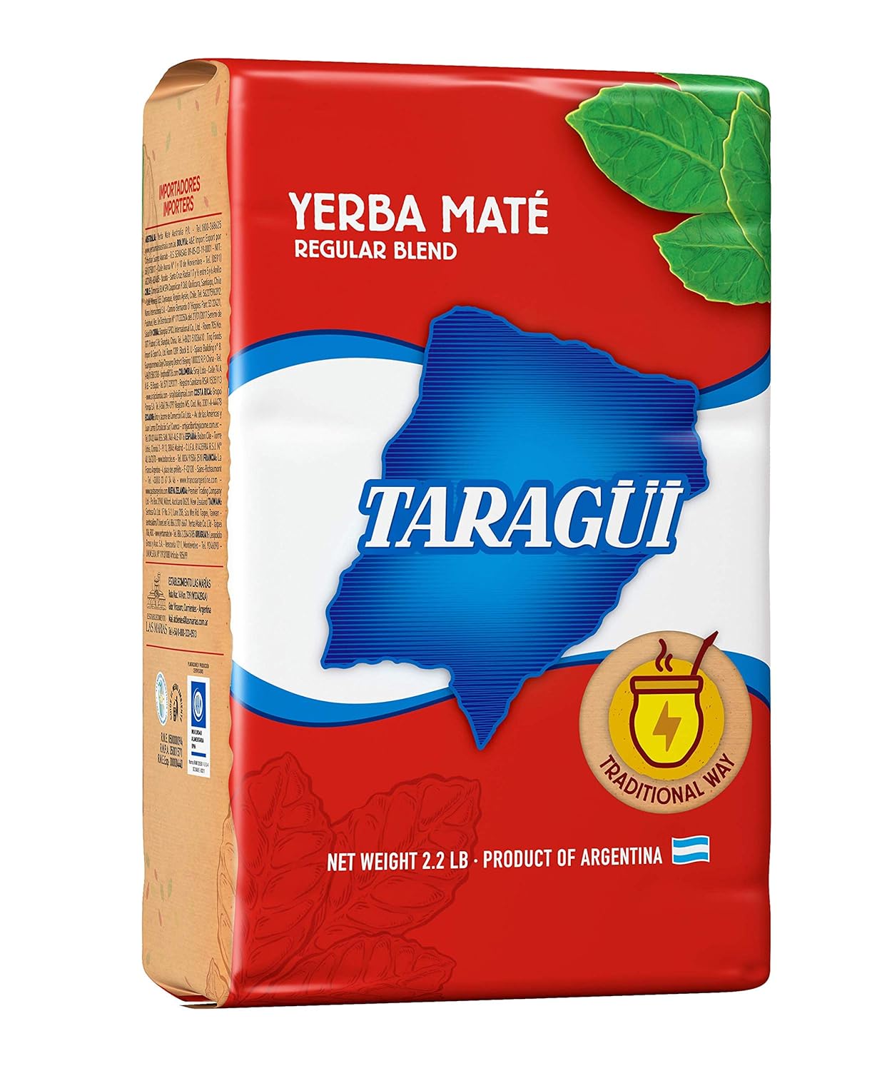 Taragui Yerba Mate Original with stems 2.2 lbs/1 kg
