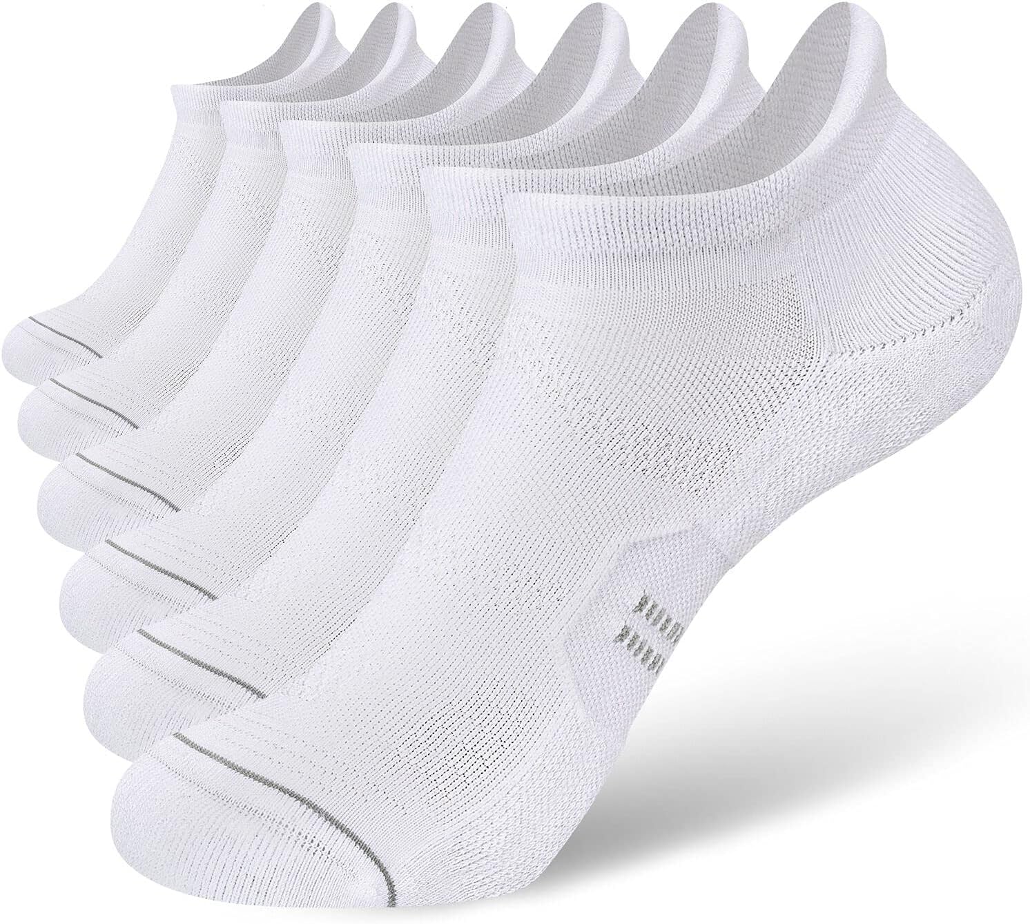 CS CELERSPORT 6 Pack Women's Ankle Running Socks Cushioned Low Cut Tab Athletic Socks