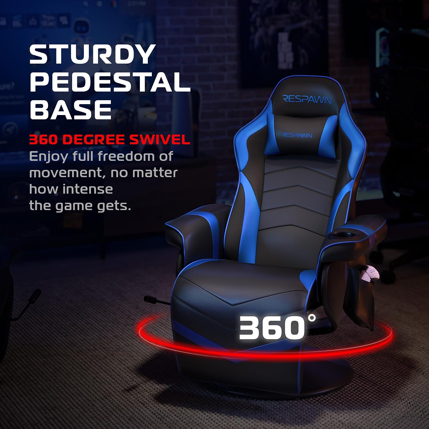 Respawn 900 Gaming Recliner Chair with Footrest, Cup Holder and Swivel