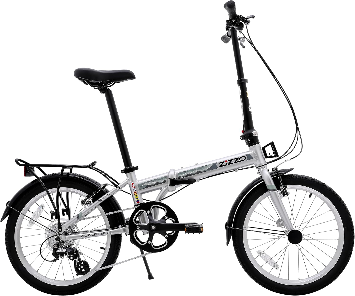 ZiZZO Marino Rust Resistant 8-Speed Aluminum 20 inch Folding Bicycle