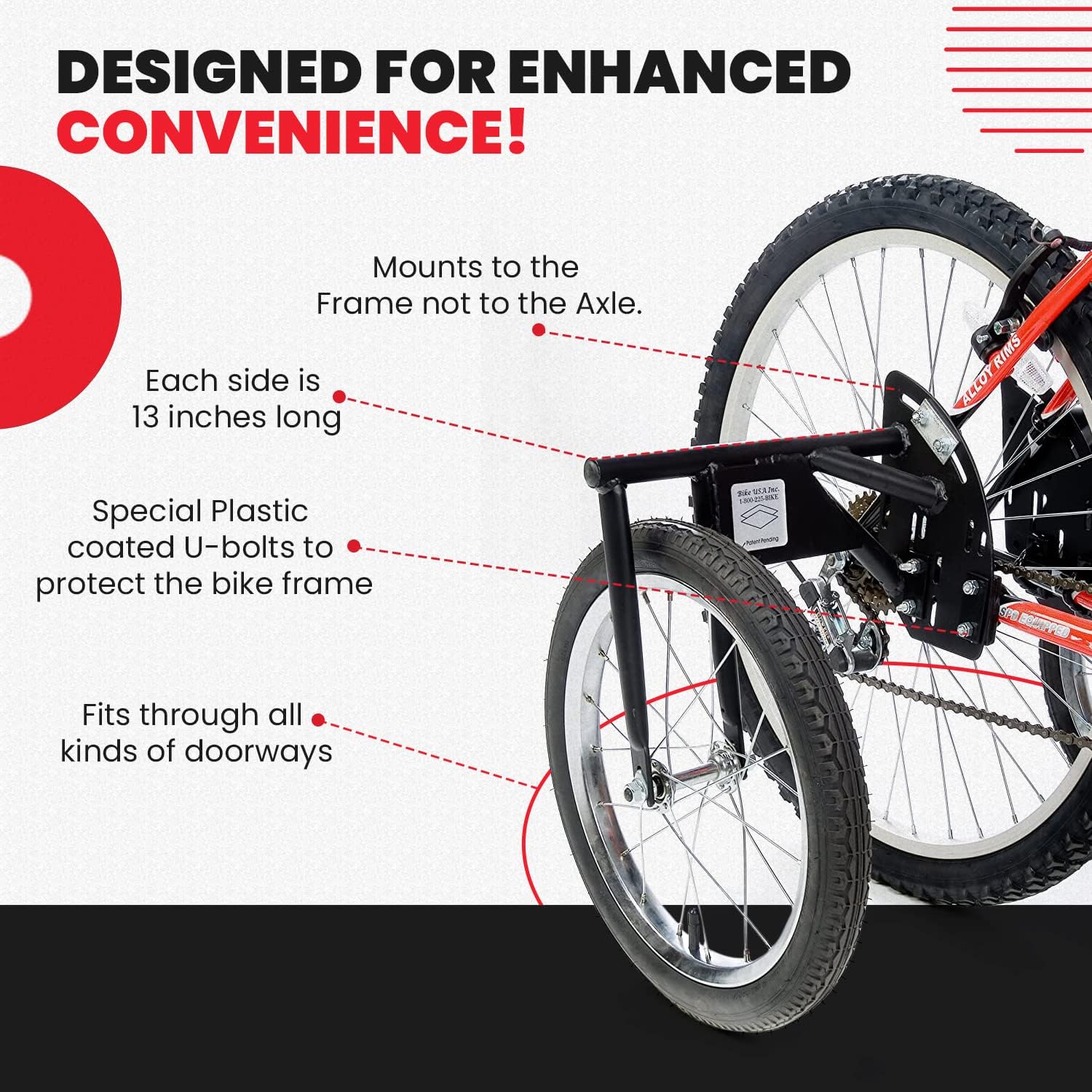 TITAN Bike USA Heavy-Duty Adult Training Wheels – Patented Stabilizer Kit for 24"–27" Bicycles, Supports 250+ lbs