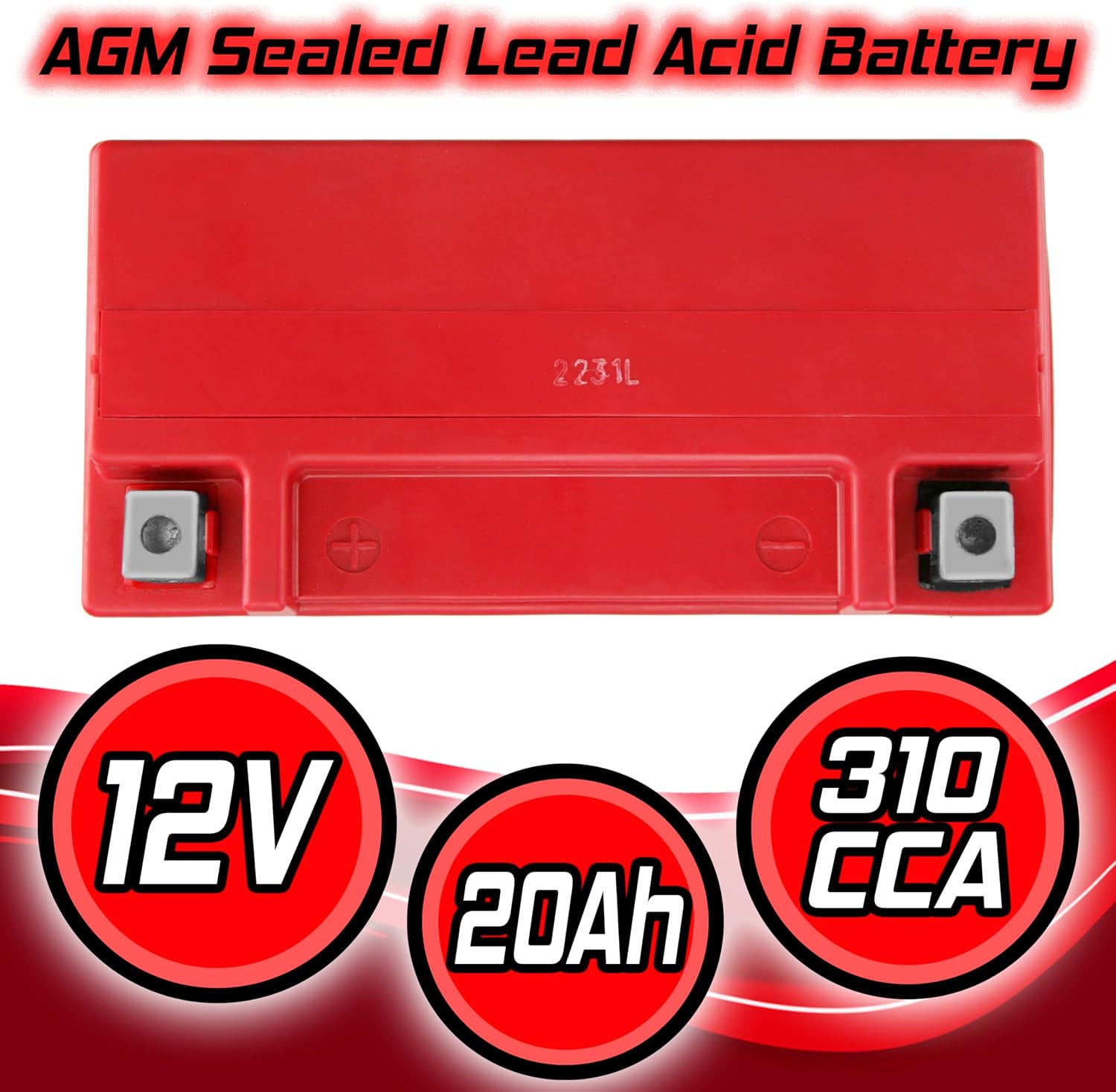 Banshee Replacement GYZ20H YTX20-BS YTX20H-BS YB16-B-CX 12V Sealed Motorcycle AGM Battery 18Ah