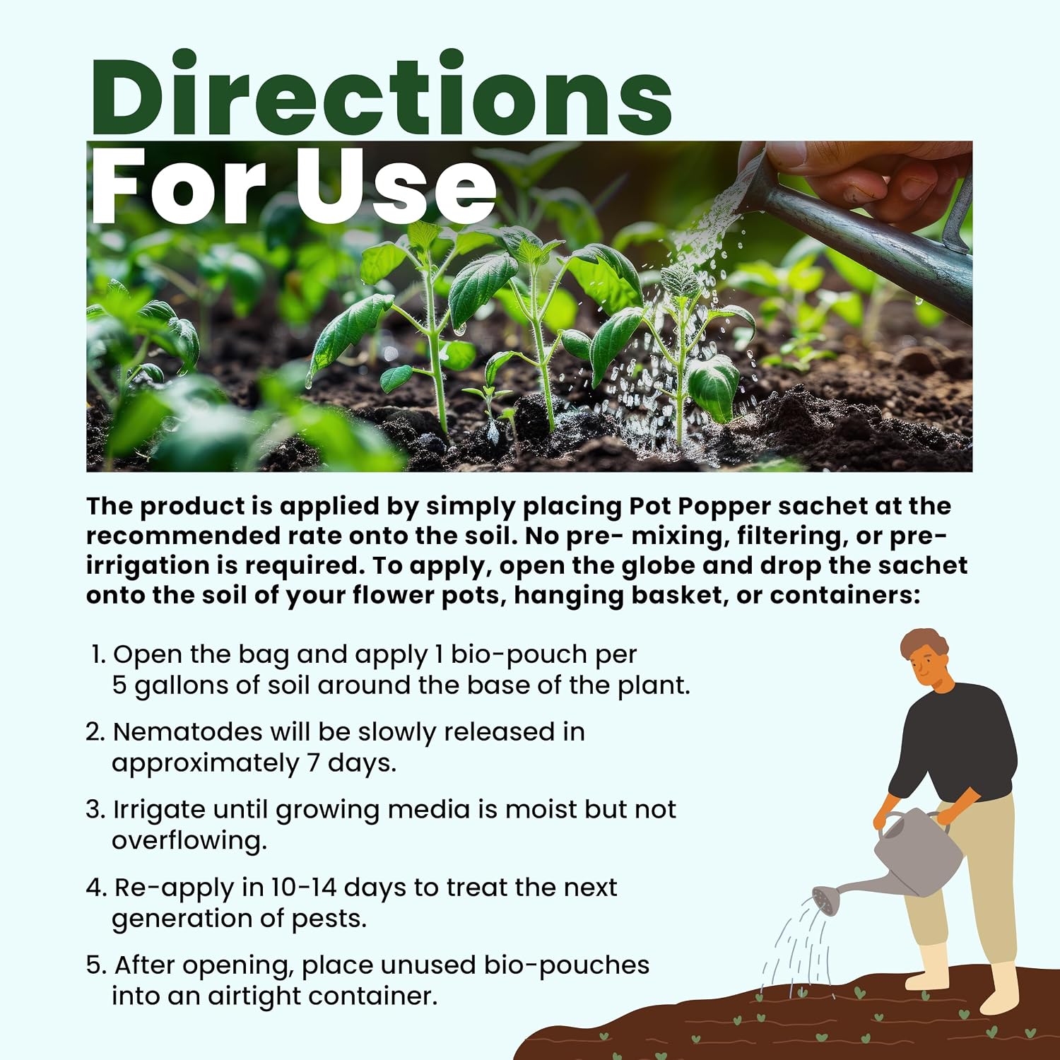 The Environmental Factor Nematodes Organic Insect Control Pot Popper, Controls Fungus Gnats, Root Aphids & Western Flower Thrips - 100% Pesticide free