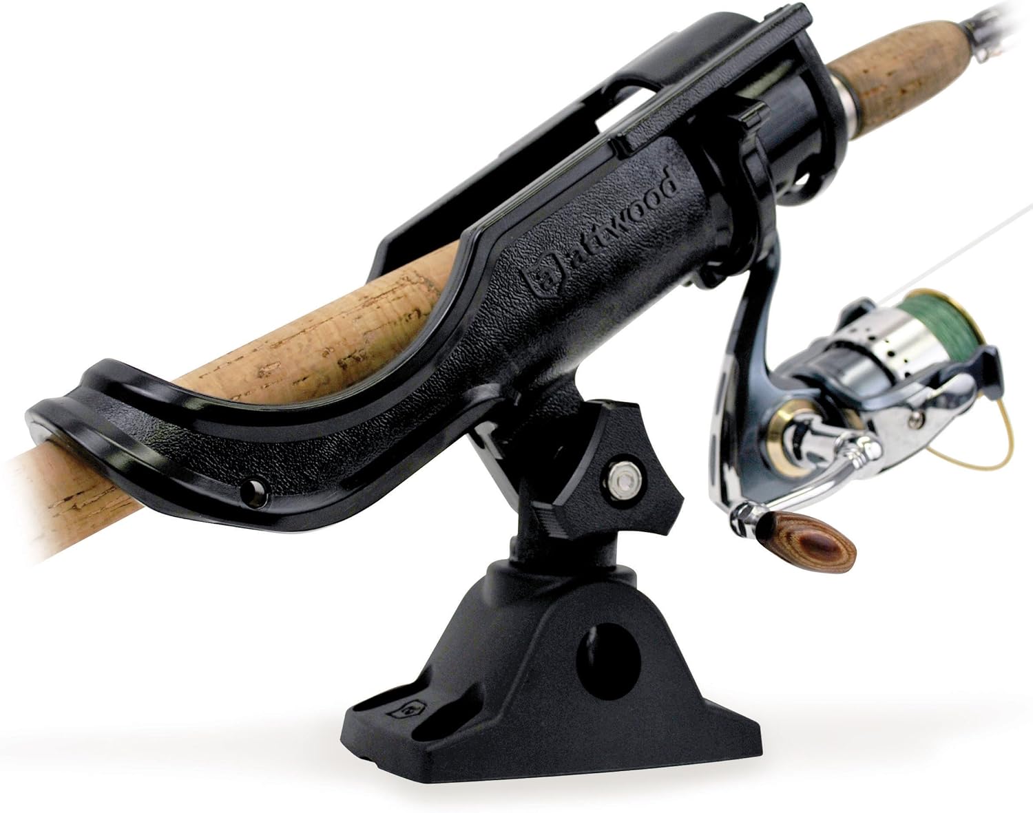 Attwood 5009-4 Heavy-Duty Adjustable Rod Holder with Combo Mount, Black Finish
