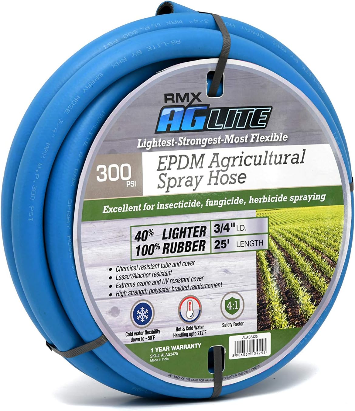AG-Lite AG-Spray Hose - Lightest, Strongest & Most Flexible (3/4" x 25') - ALAS3425