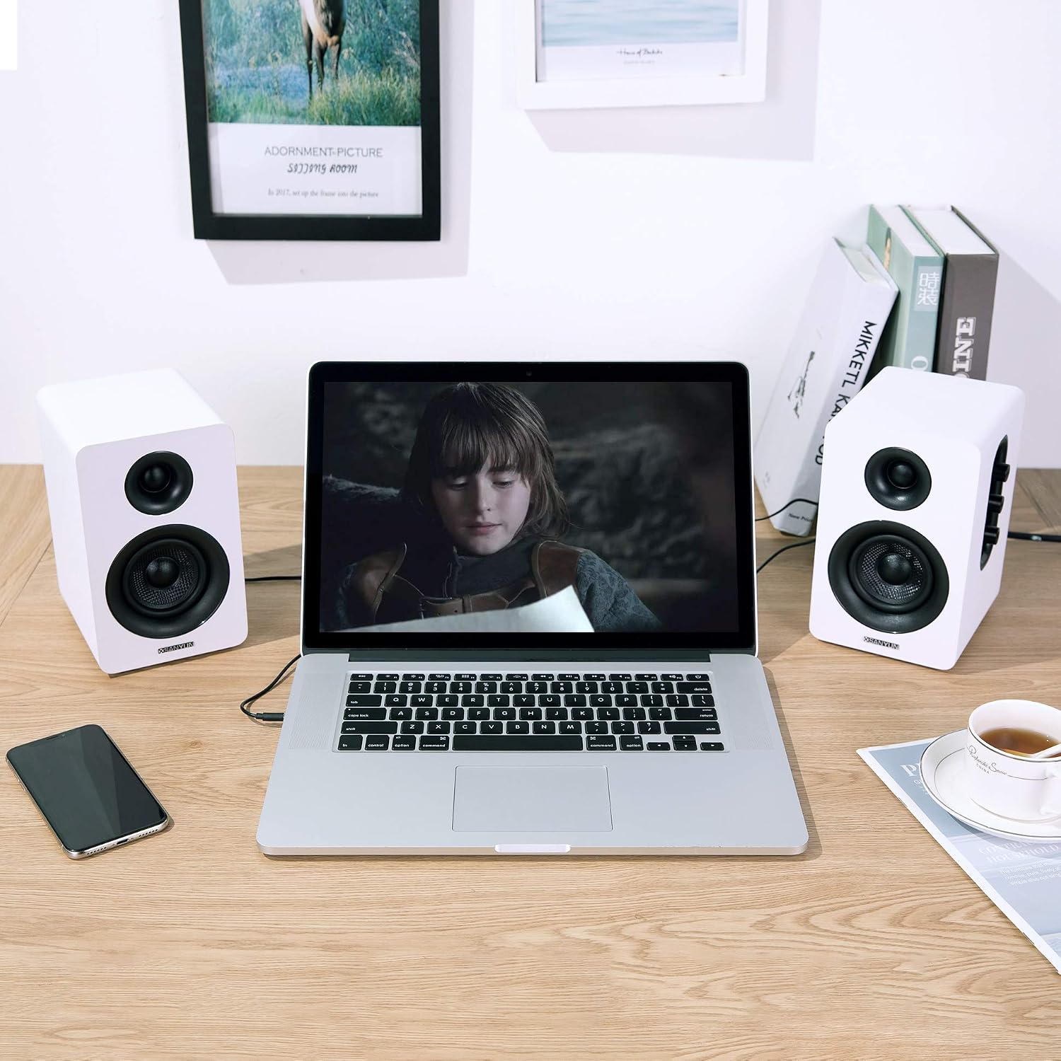 Sanyun SW208 3" Active Bluetooth 5.0 Bookshelf Speakers, Built-in 24bit DAC