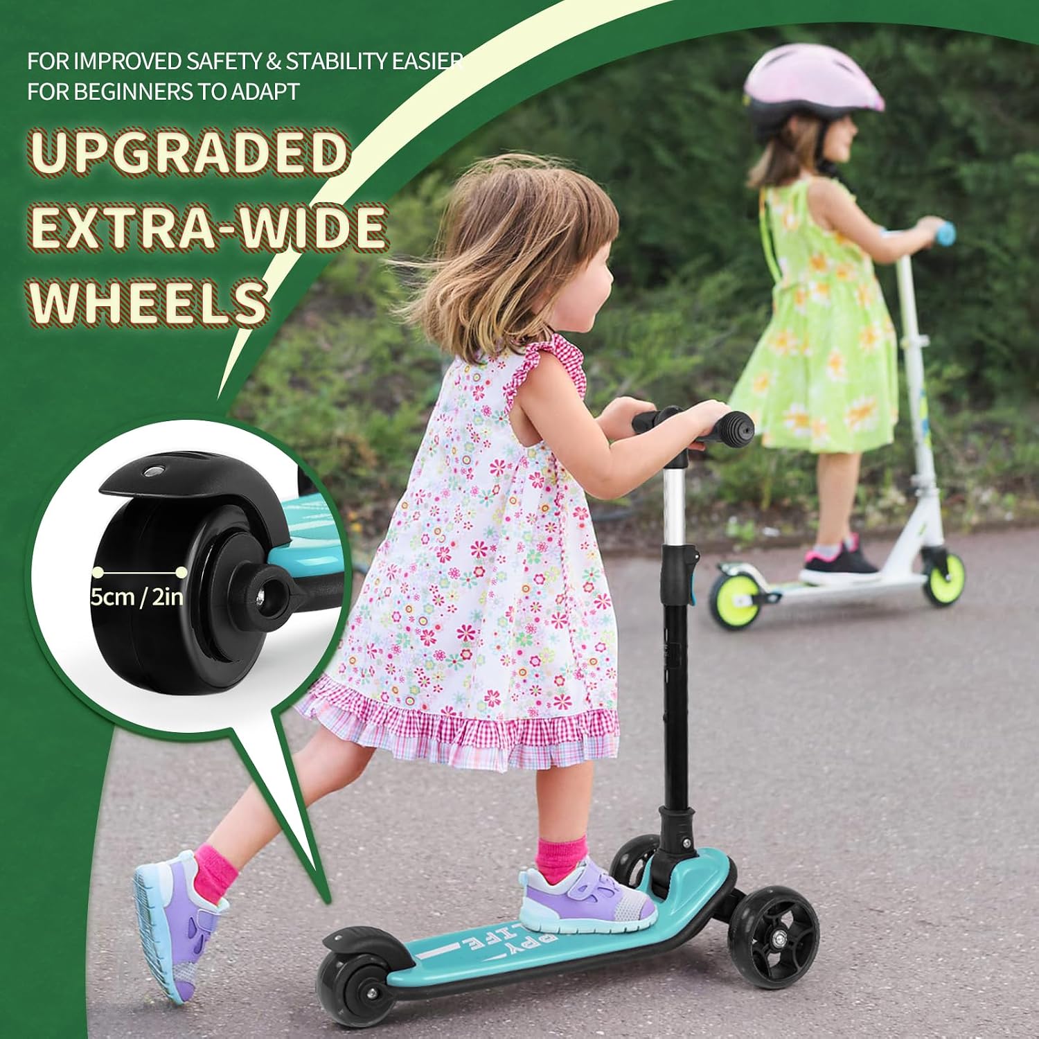 besrey 3 Wheel Scooter for Kids Ages 3-10 with 4 Adjustable Height