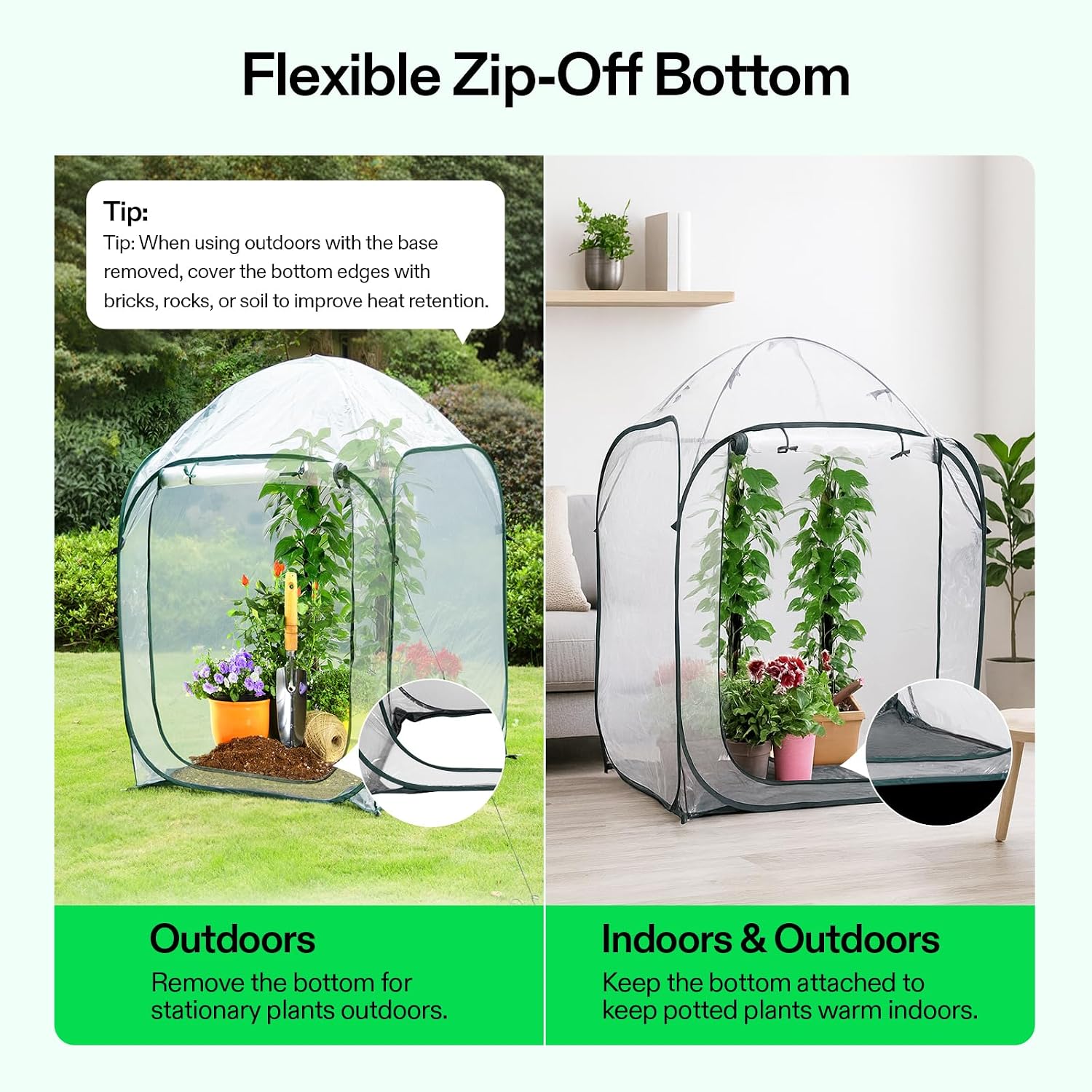 VIVOSUN Mini 4-Tier Greenhouse with Wheels