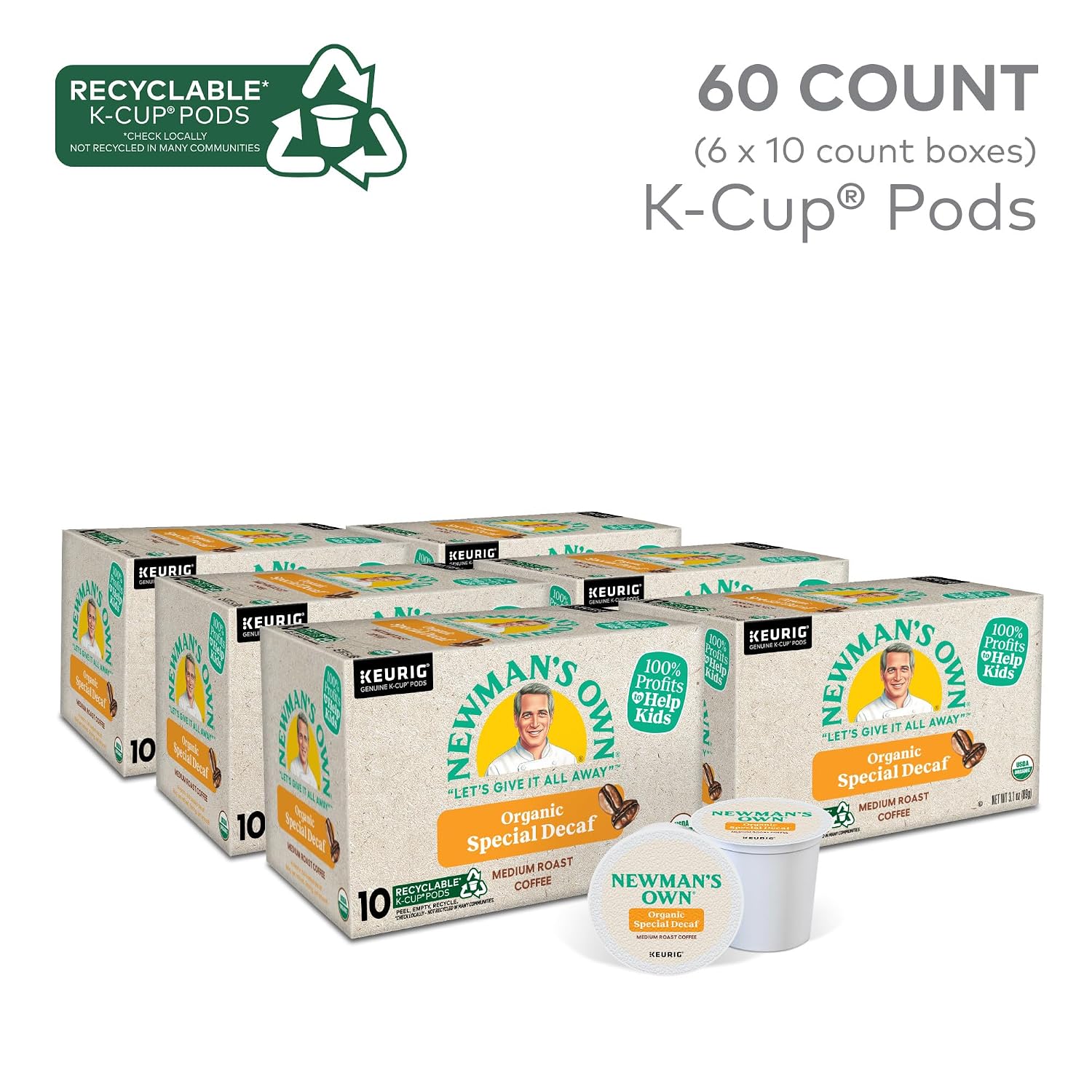 Newman's Own Organics Special Blend Keurig Single-Serve K-Cup Pods, Medium Roast Coffee, 96 Count