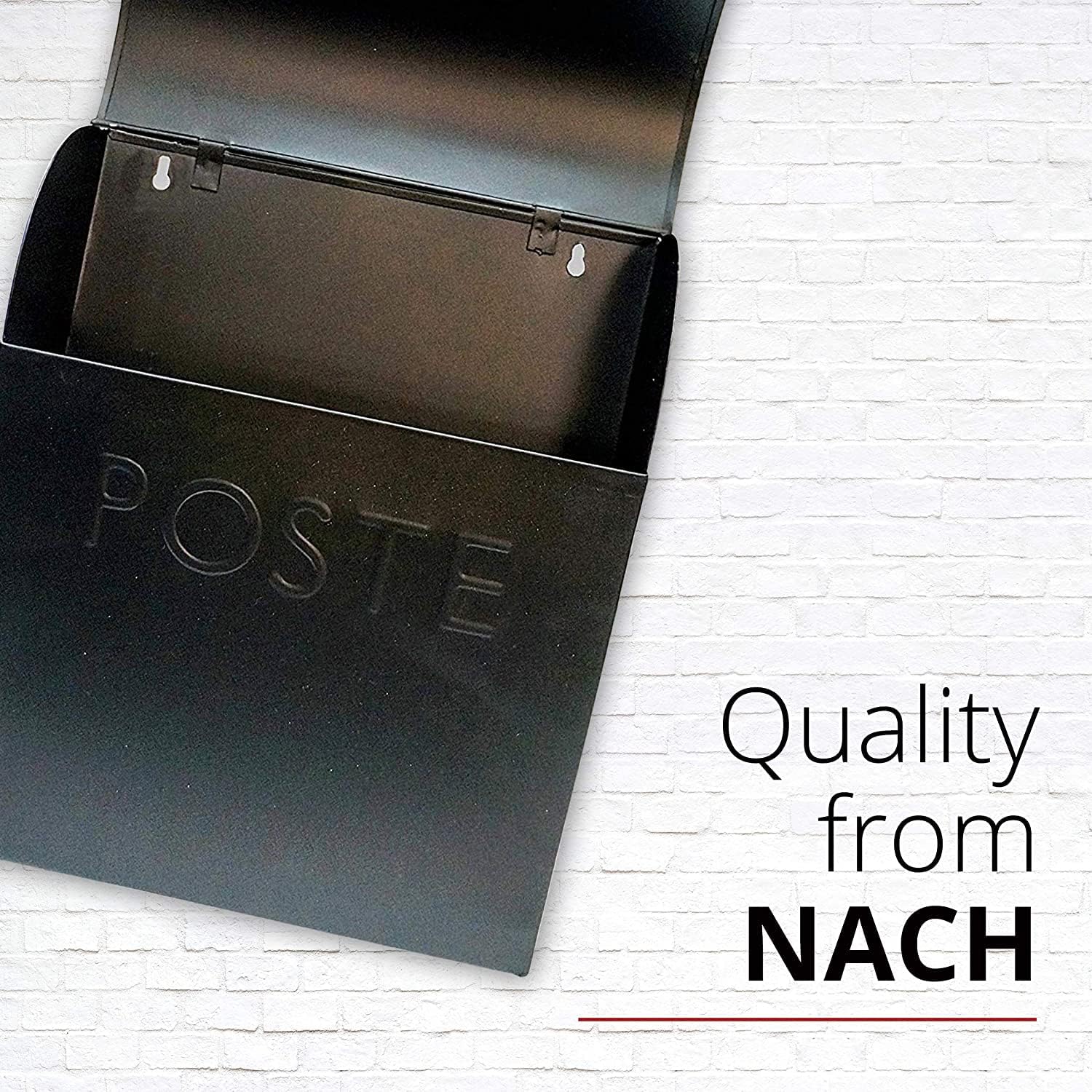NACH Mailboxes for Outside Wall Mount, 12 x 11.2 x 4.5 inch, Black Mailbox, Waterproof Mailbox with Outdoor Newspaper Holder - The Euro Mailbox