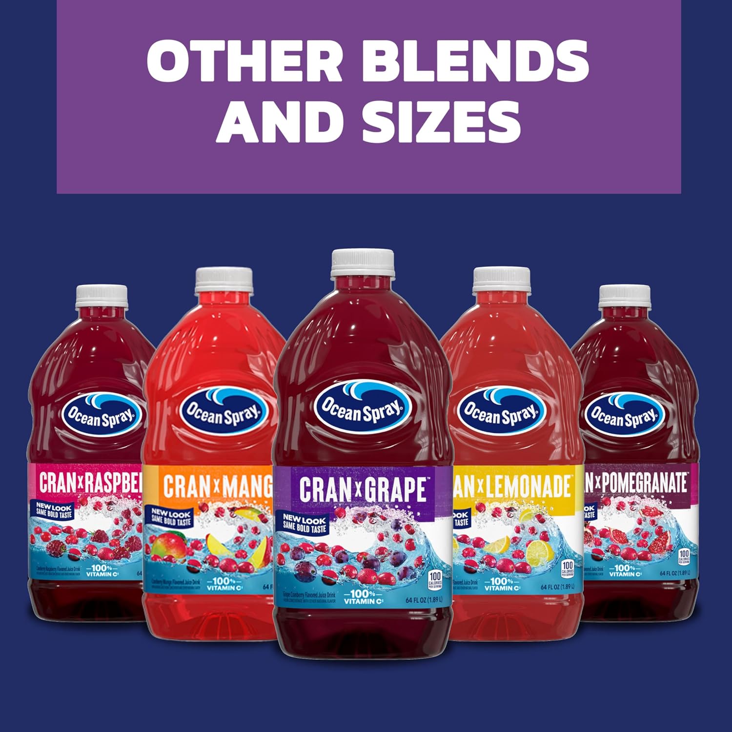 Ocean Spray® Cran-Apple™ Juice Drink, 64 Ounce Bottle, 8 Count | Ocean Spray® Cran-Apple™ Juice Drink, Made with Real Fruit Juice, 64 Fluid Ounce Bottle