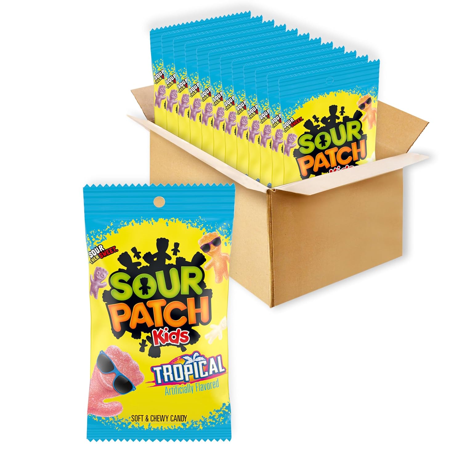 SOUR PATCH KIDS & SWEDISH FISH Soft & Chewy Gummy Candy Variety Pack, 15 ct