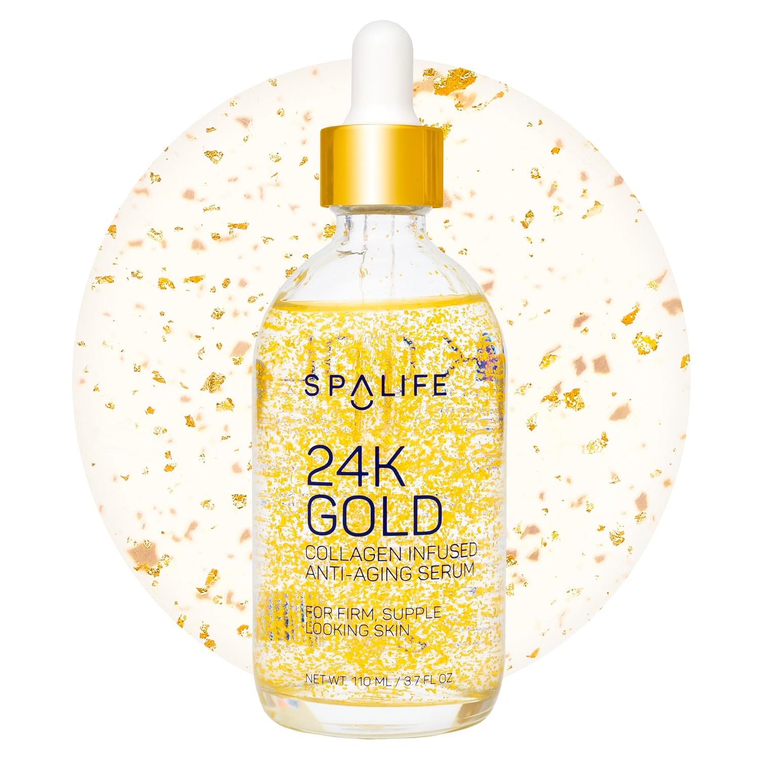 SpaLife Beauty Pearl Hyaluronic Acid Serum & 24k Gold Anti Aging Serum | AM/PM Facial Routine Duo | Deep Collagen Hydrating Treatment | Firming