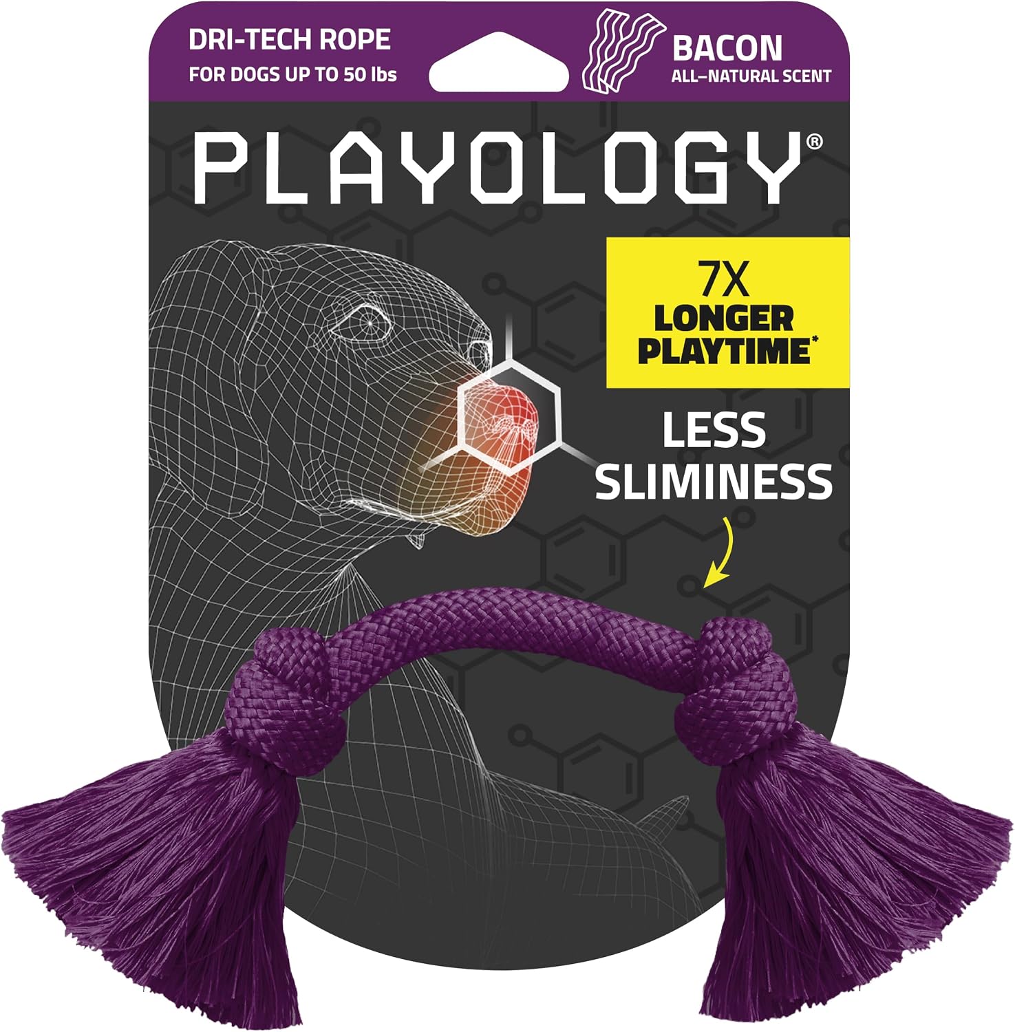 Playology Tug Rope Dog Toys for Large Breed Dogs - Jumbo, Beef Scent