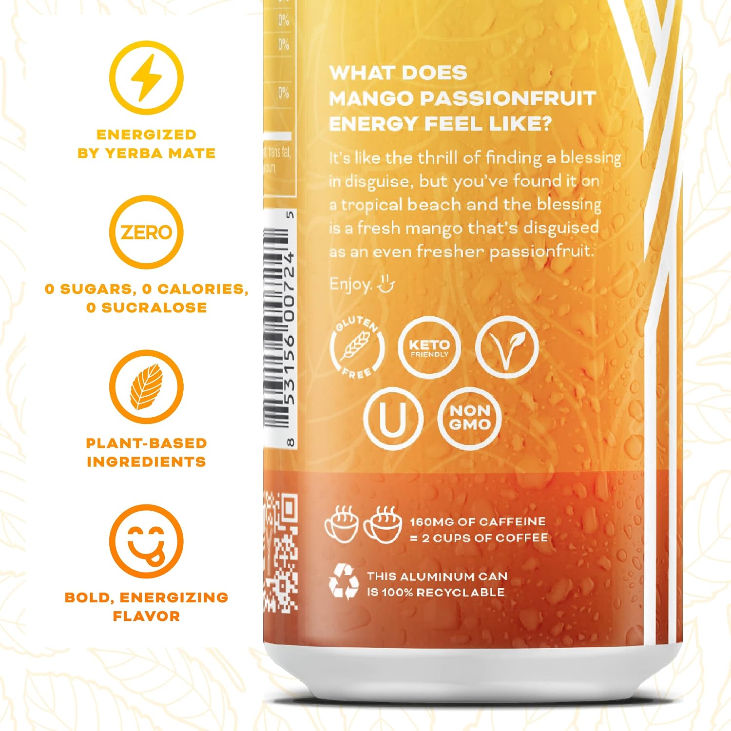 Yerbaé Energy Seltzer - Variety Performance Pack. No Sugar/Calories/Carbs. Energized by Yerba Mate Naturally Caffeinated Plant-Based, Healthy Alternative to Coffee/Sugary Sodas, Pack of 12, 12oz cans