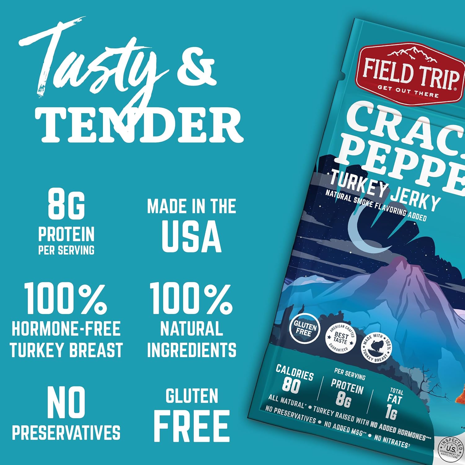 Field Trip Beef Jerky, Original, 1 Oz Bag, 12 Bags/carton | Grass Fed Beef Jerky, Healthy Gluten Free Snacks, All Natural, Paleo-Friendly Beef Jerky, High Protein, Low Carb, No Nitrates