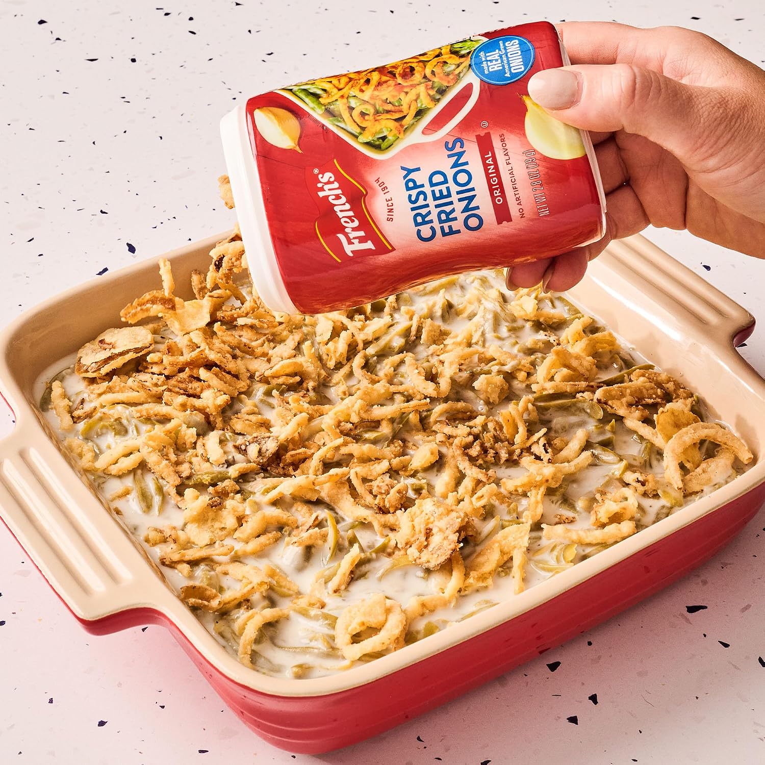French's Crispy Fried Onions, Original, Made with Real Onions, No Artificial Flavors, Sprinkle on Salads, Potatoes, Chicken, Burgers