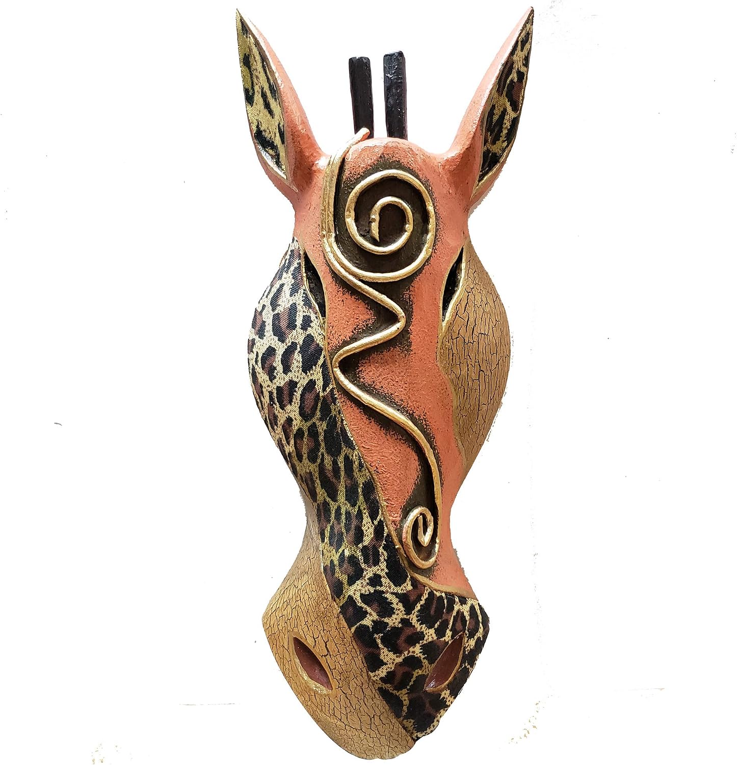 Giraffe Zebra Face Mask Wall Hanging Décor Hand Painted Patterns African Safari Style Decorative Accent Contemporary Variation An Awesome Gifting