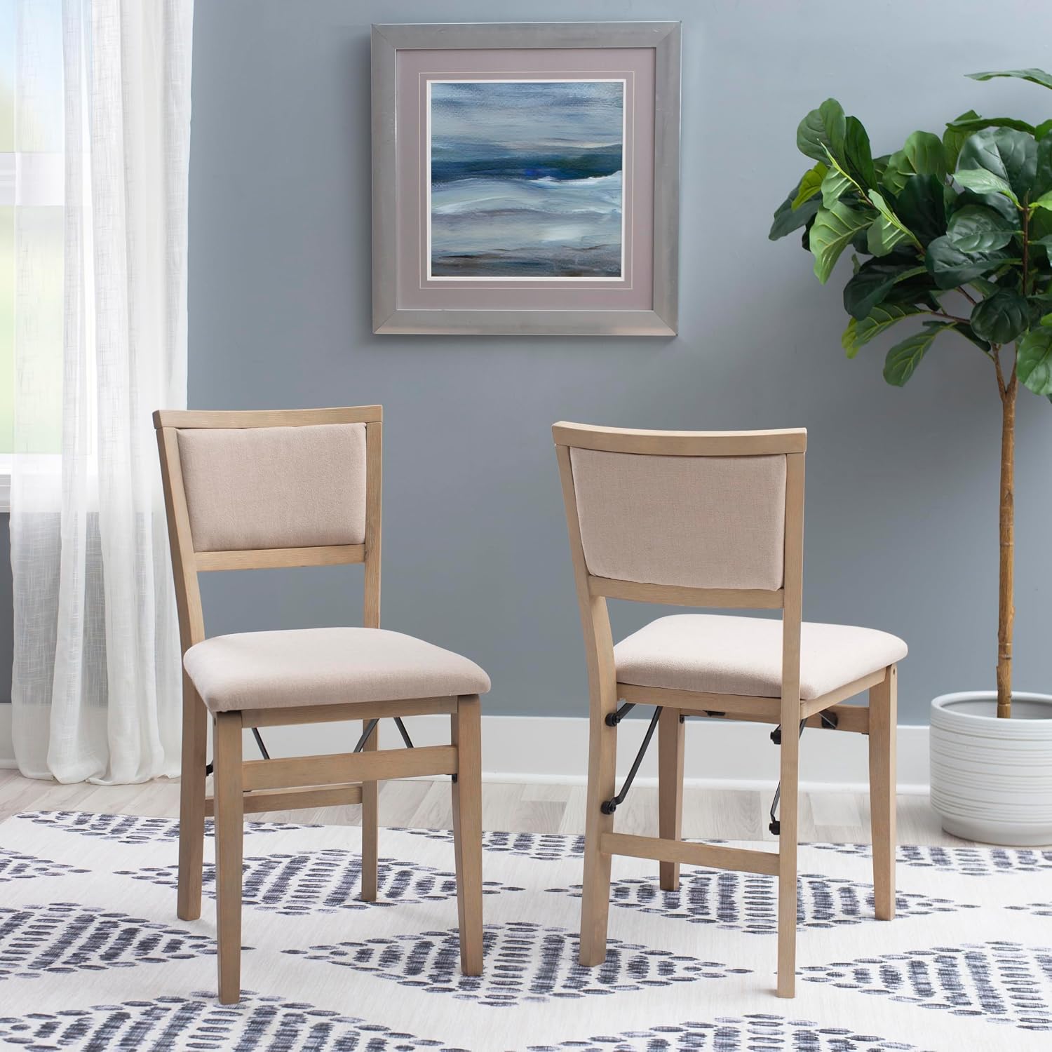 Linon Keira Pad Back Folding Bar Stool
