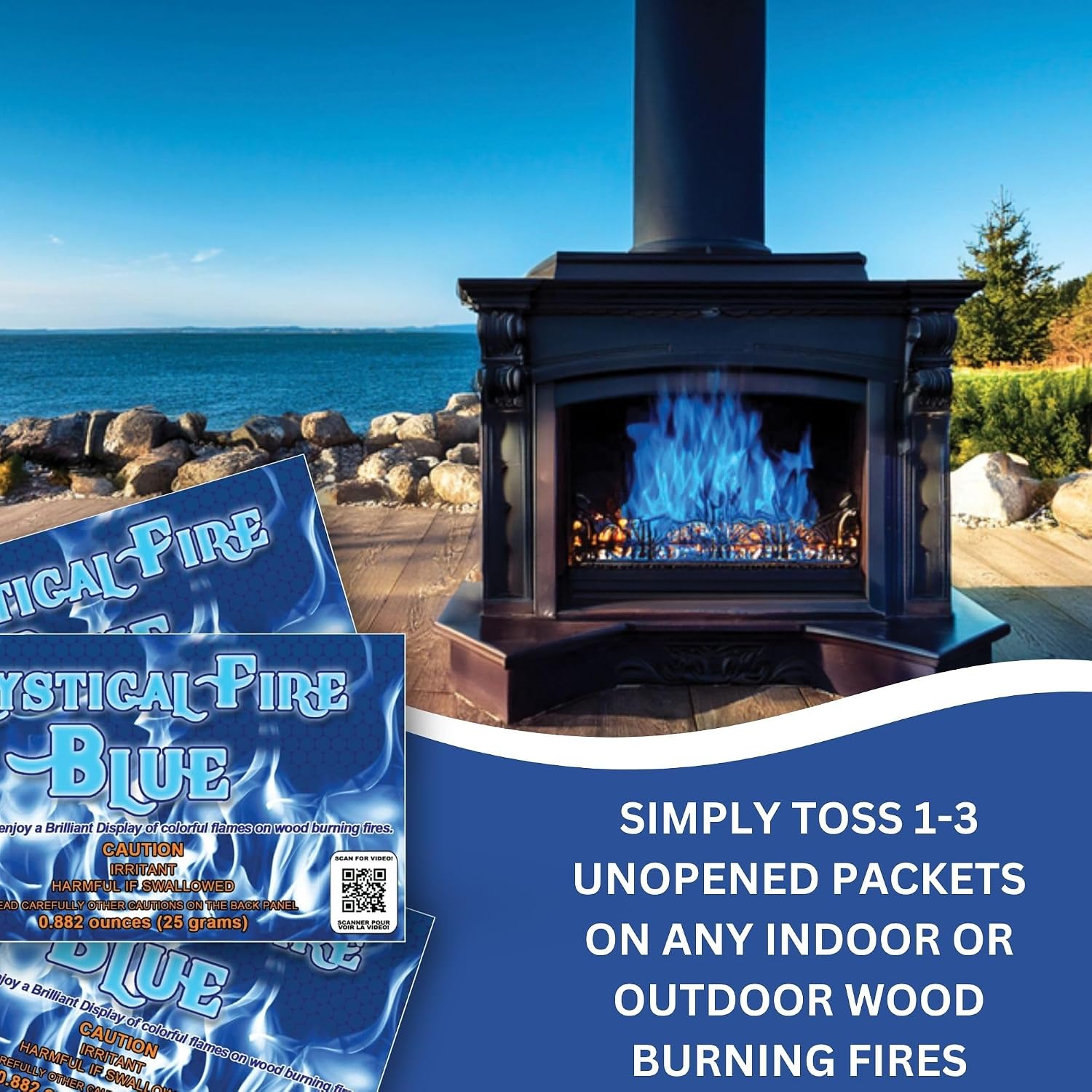 Mystical Fire Blue Fire Color Changing Packets Blue Fire Color Packets 50pk