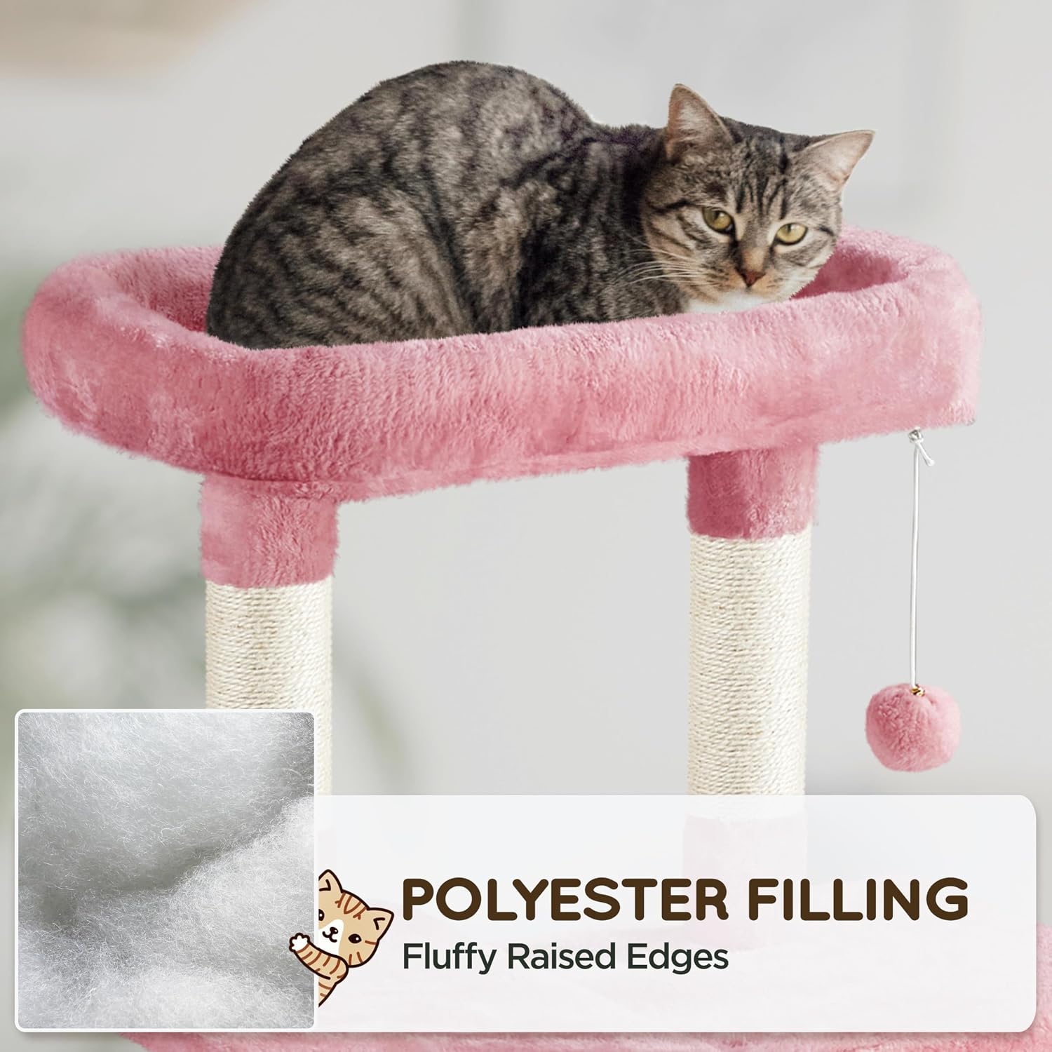 Yaheetech 63in Sturdy Large Cat Tree for Indoor Heavy Cats, Tall Tower