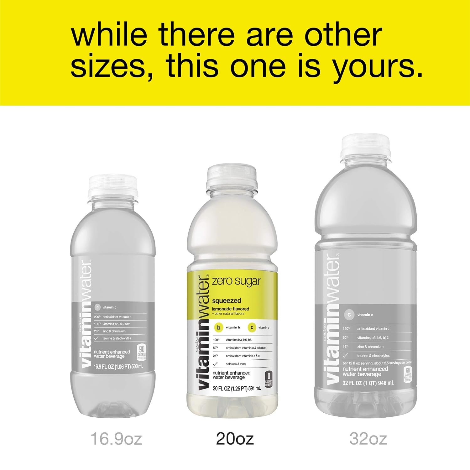 vitaminwater Power-C Dragonfruit Water Beverage, 16.9 fl oz, 6 pack | Bottled, nutrient-enhanced flavored water drink with 90 calories per bottle, antioxidants, and vitamins