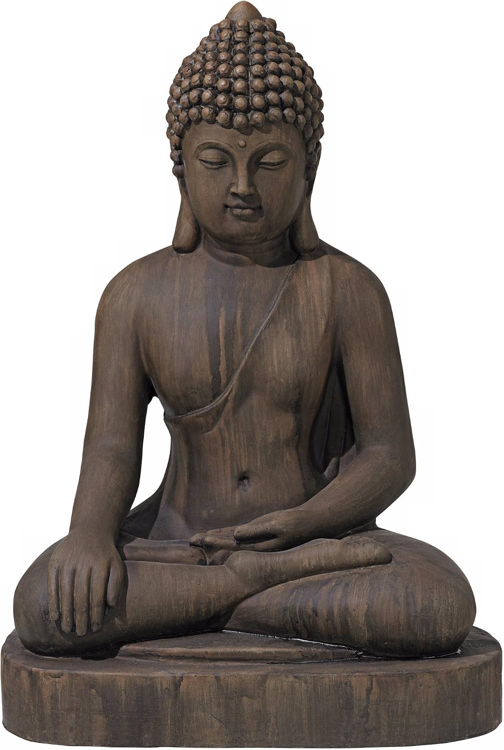 John Timberland Sitting Buddha 29 1/2" High Sandstone Outdoor Statue | Sculpture Zen Asian Japanese Garden Decor Front Porch Patio Yard Outside Home Balcony House Exterior Weathered Light Finish
