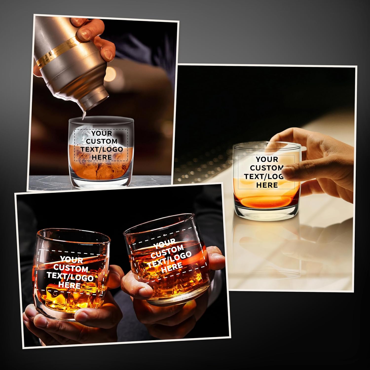 DISCOUNT PROMOS Custom Whiskey Glasses 10 oz Set of 10/50/100, Personalized Bulk Pack - Heavy Base Old Fashioned Glass, Perfect for Scotch, Bourbon