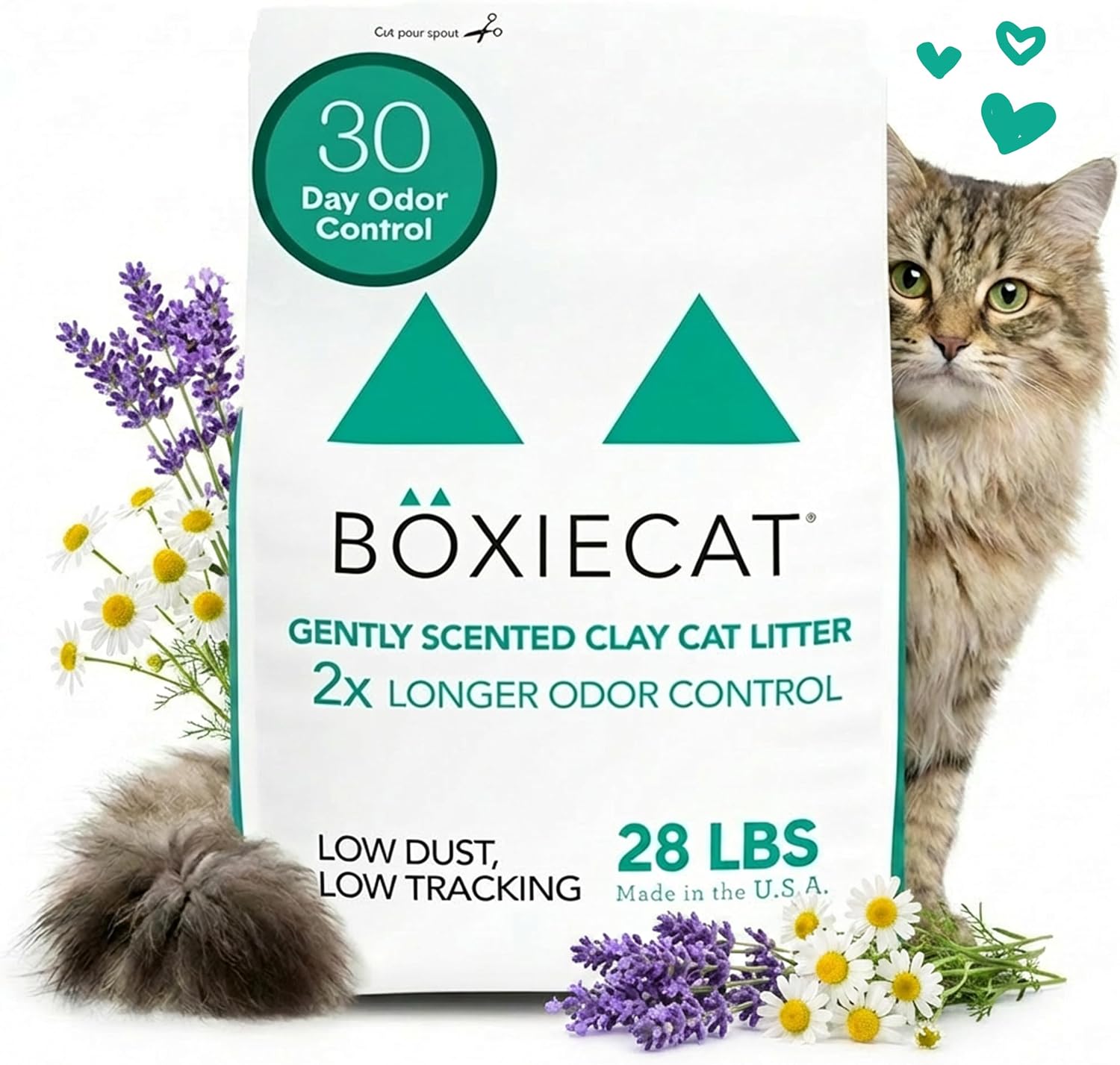 Boxie Premium Unscented Clumping Cat Litter 30+ Day Odor Control 16 lb