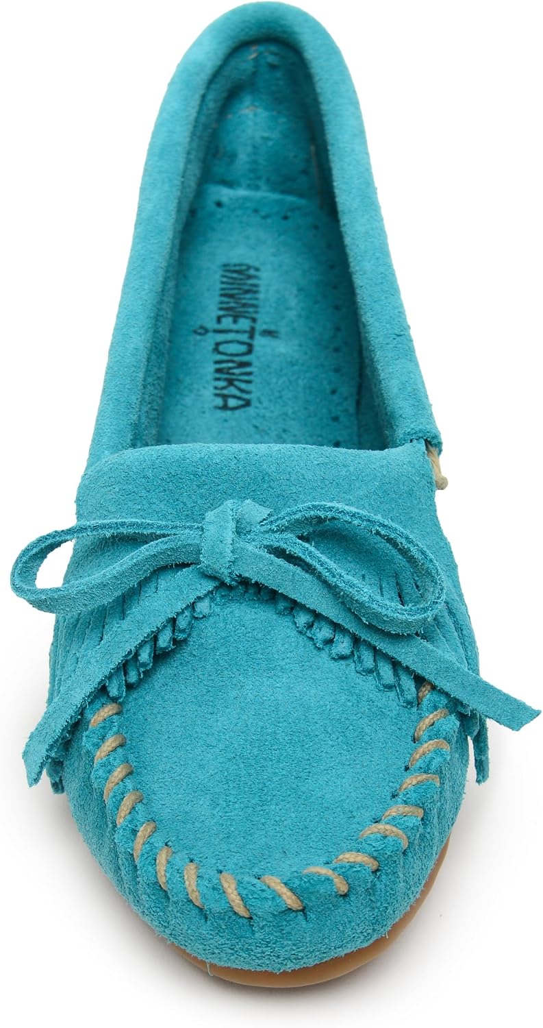 Minnetonka Women's Kilty Suede Hardsole Moccasin