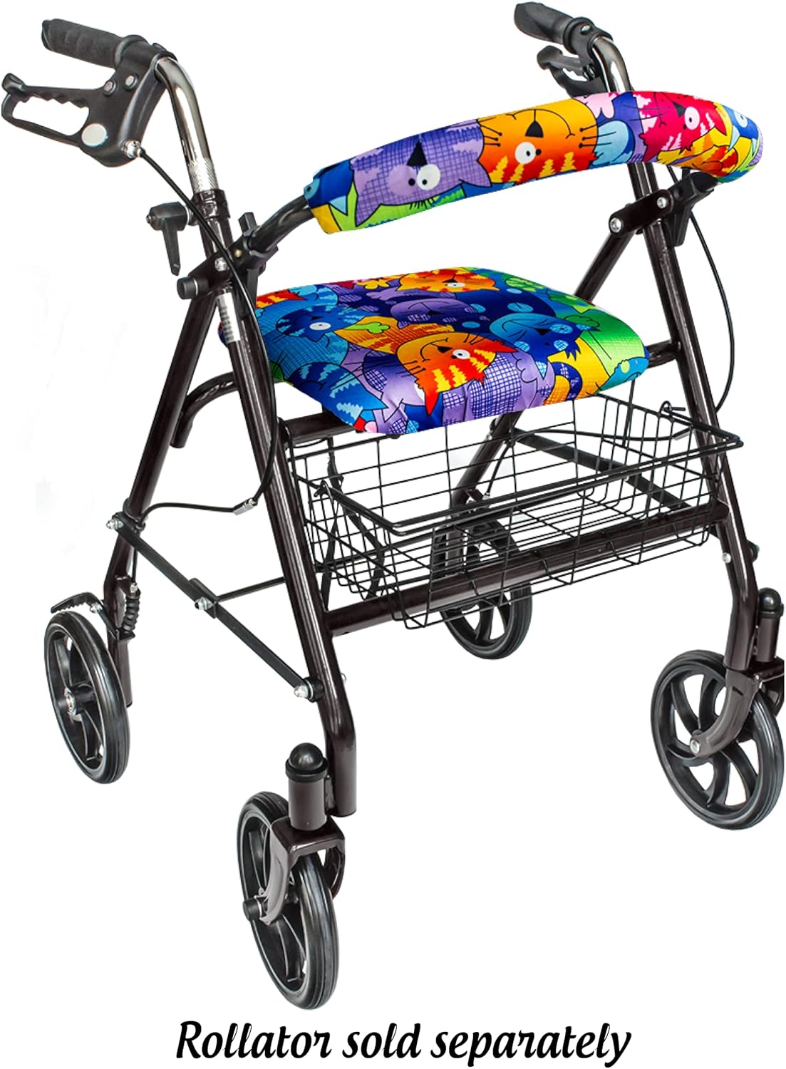 Top Glides Playful Purple Universal Rollator Walker Seat and Backrest Covers (Purple)
