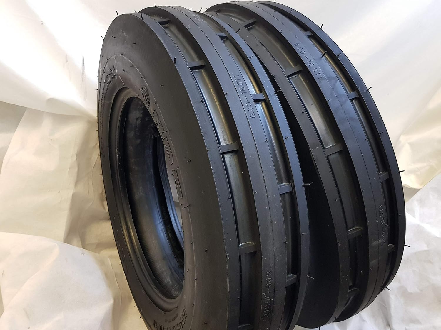 5.50x16 (2 Tires and 2 Tubes) 5.50-16, 5.50X16 ROAD CREW ST1 6 PLY 3 Rib Tractor Tires w/Tubes