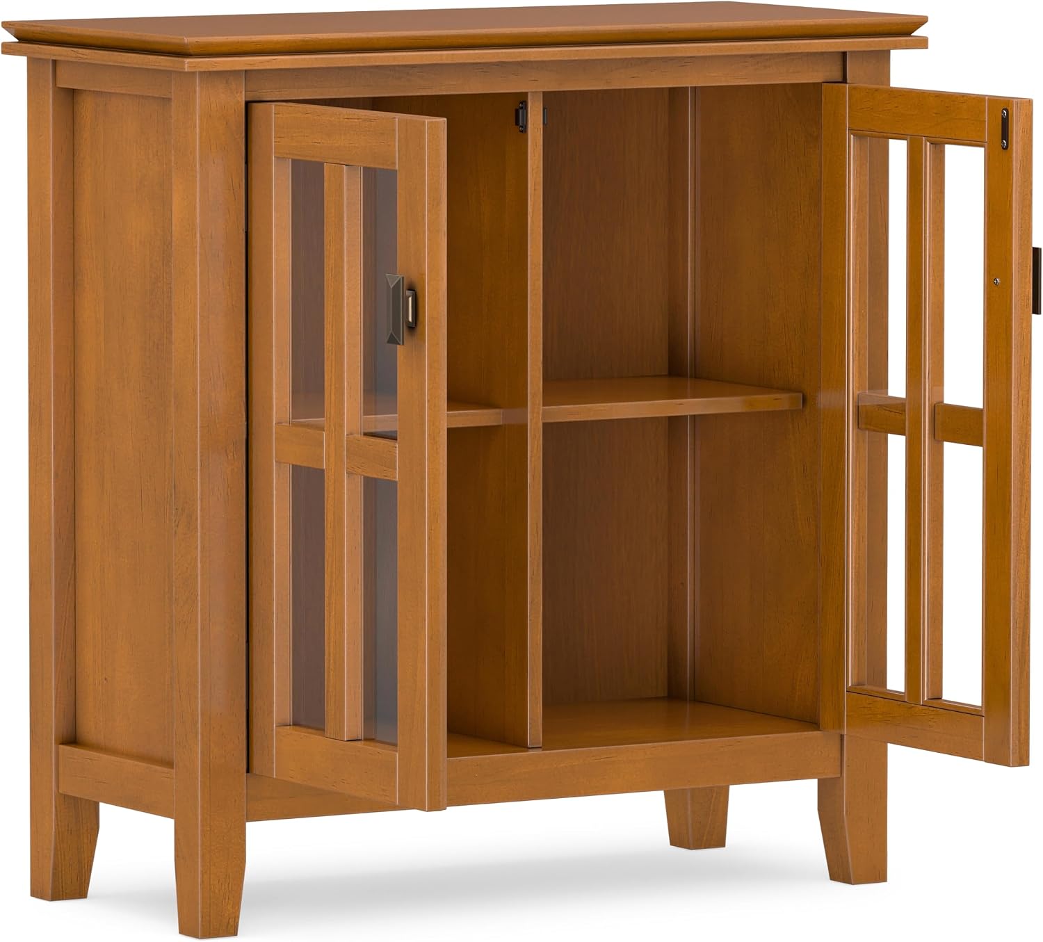 SIMPLIHOME Artisan 30" Wide Solid Wood Cabinet in Russet Brown
