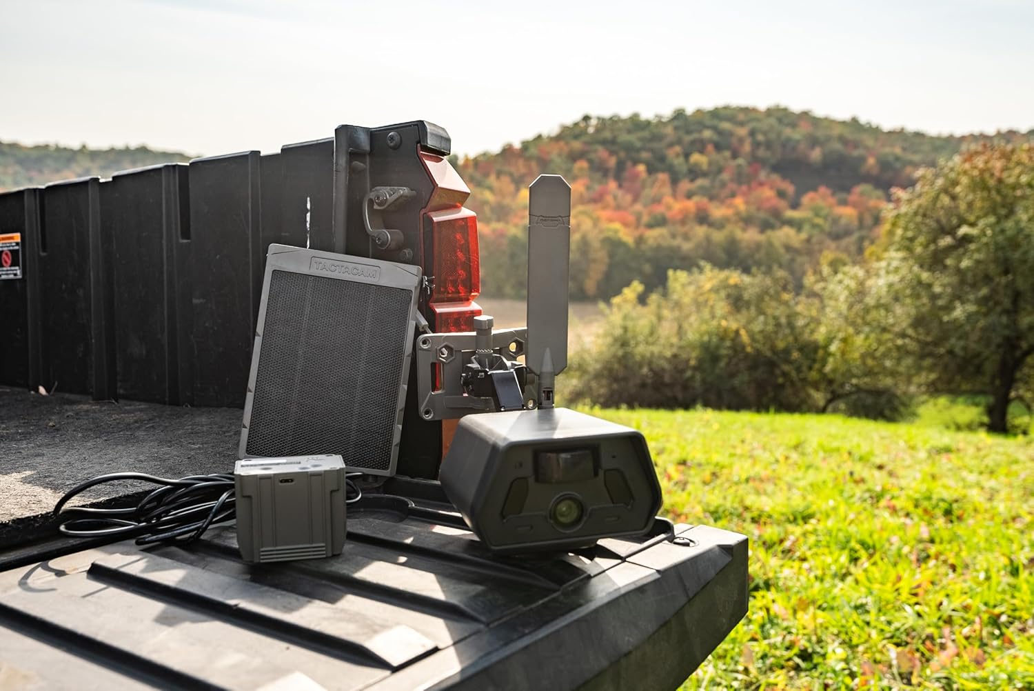 Tactacam Defend Solar Panel, Built-in Battery, Day & Night Power | 5, 200mAh built-in battery, weatherproof, integrated mount, also fits REVEAL X