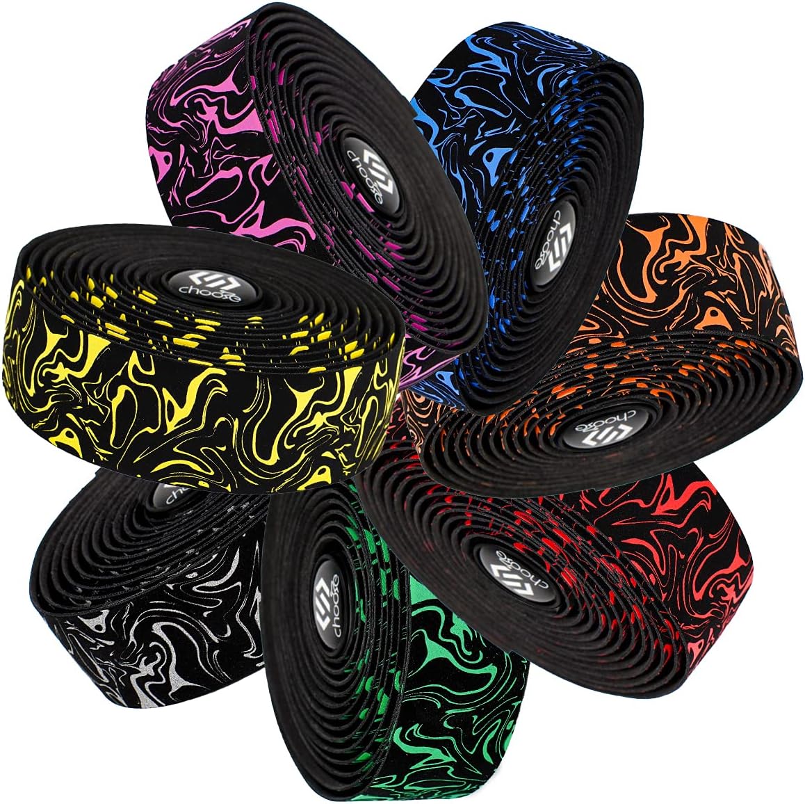 Chooee Road Bike Handlebar Tape,2PCS Bicycle Bar Tape,Red/Blue/Green/Yellow/Orange/Purple/Silver/Black