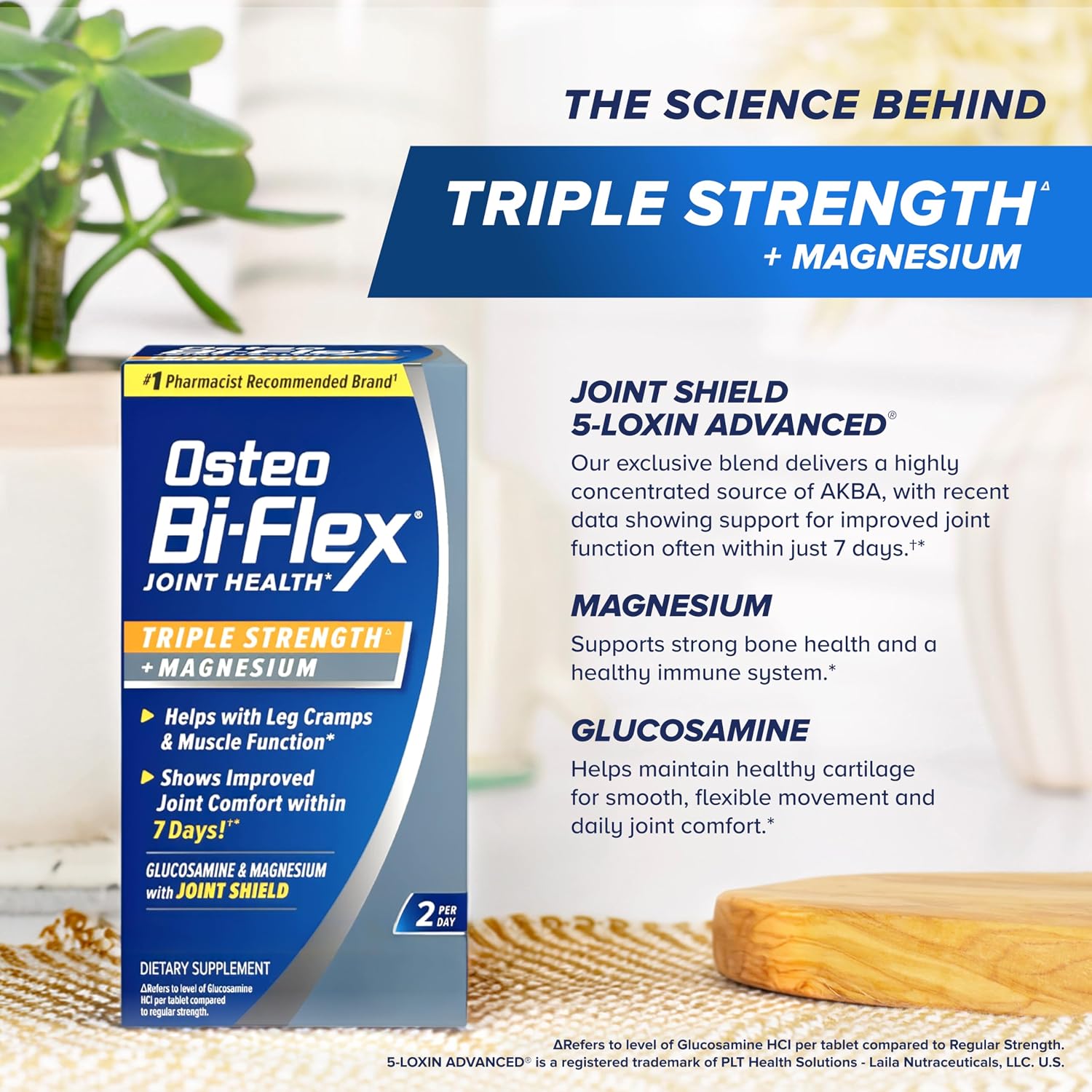 Osteo Bi-Flex Triple Strength Glucosamine Supplement with Magnesium, 80 Ct | Improve Joint Function, Helps Leg Cramps and Muscle Function