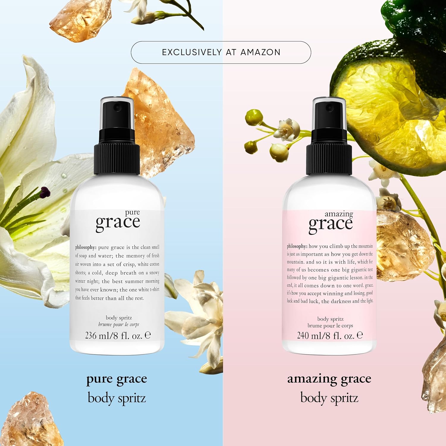 philosophy pure grace body spray - crisp & clean women's scent - with notes of water lily