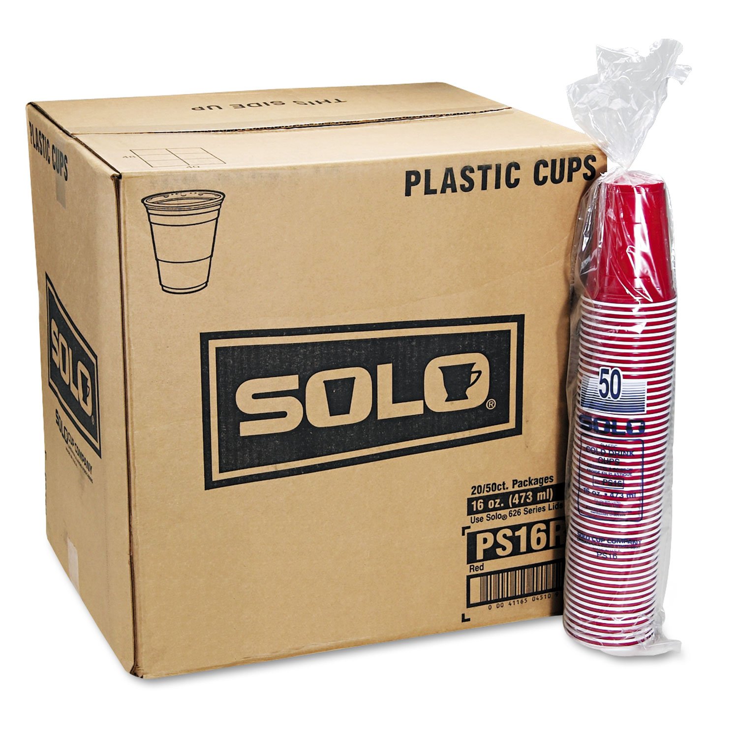 Dart P16R 16 oz Coex Str Wall PS Party Cup Red (Case of 1000) (P16RCT)