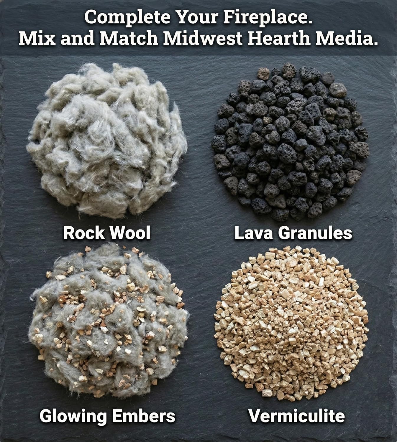 Midwest Hearth Rock Wool for Gas Logs – 6 oz | Glowing Embers Effect for Gas Fireplace and Gas Log Sets | Vented and Unvented Compatible | Made in