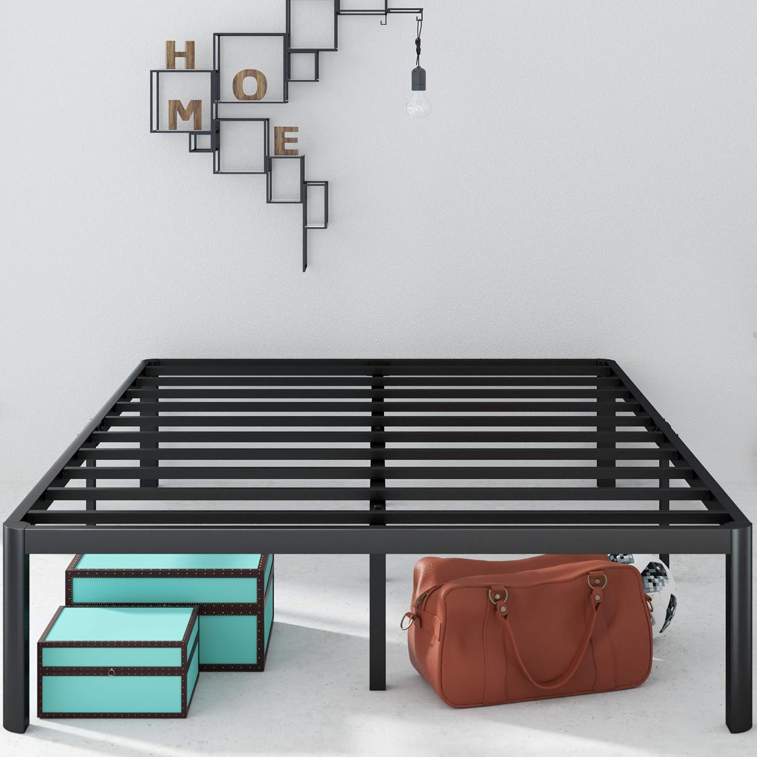 ZINUS Van 16 Inch Metal Platform Bed Frame / Steel Slat Support / No Box Spring Needed / Easy Assembly, Full
