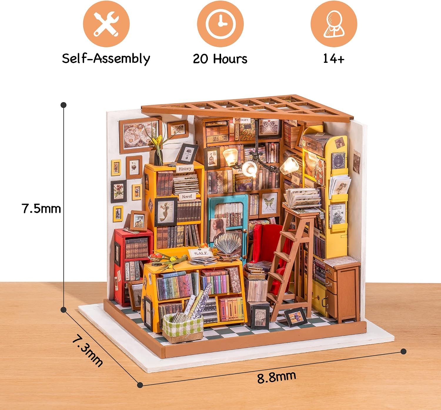 ROBOTIME DIY Miniature House Kit Mini Green House Tiny Dollhouse Wooden Furniture Kit with LED Halloween/Christmas/Birthday Gifts for Adults (Cathy's Greenhouse)