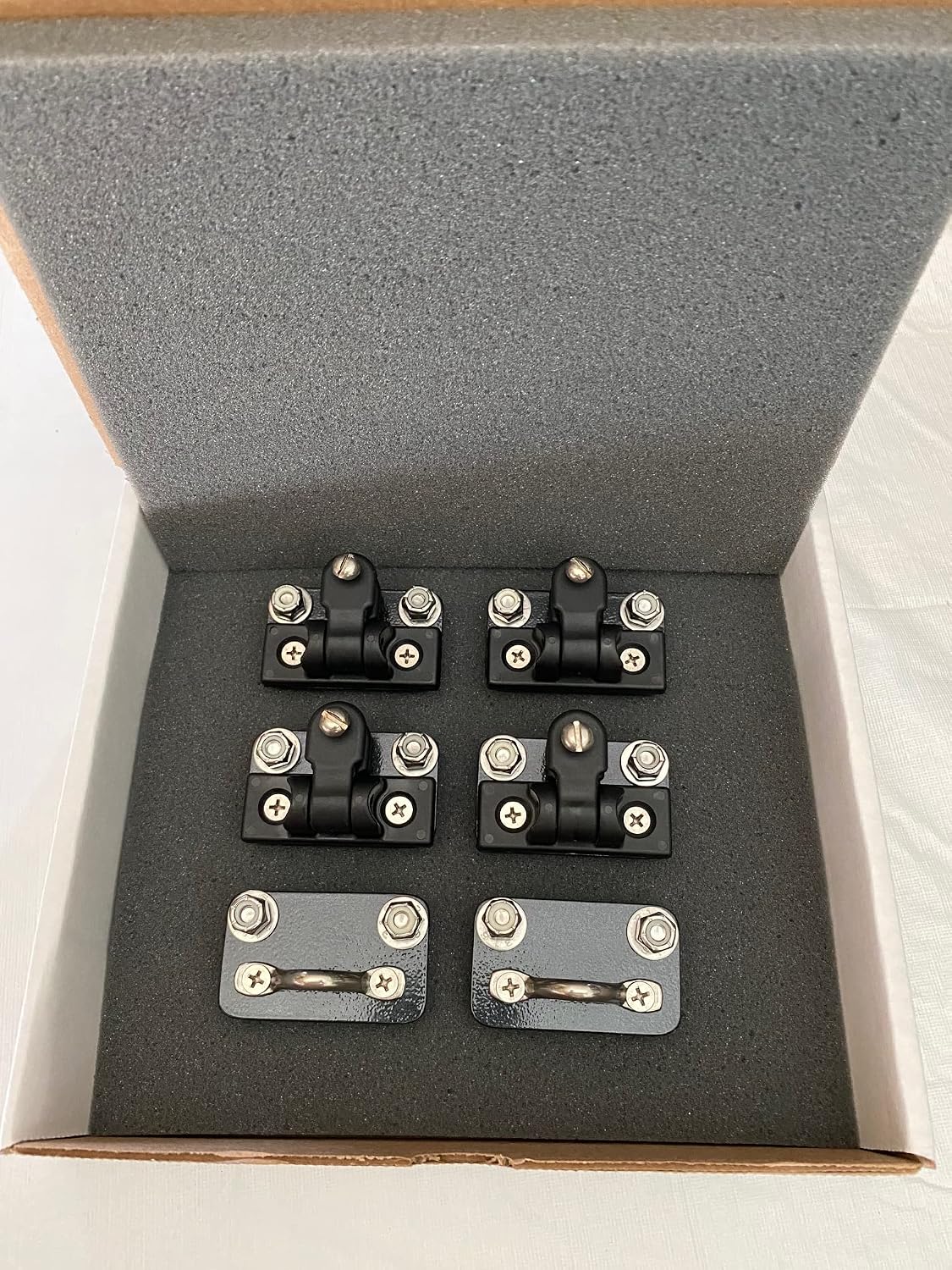 Compatible with Tracker Boats Guide V-14 Versatrack Bimini Top Brackets Custom 4-Hinge USA