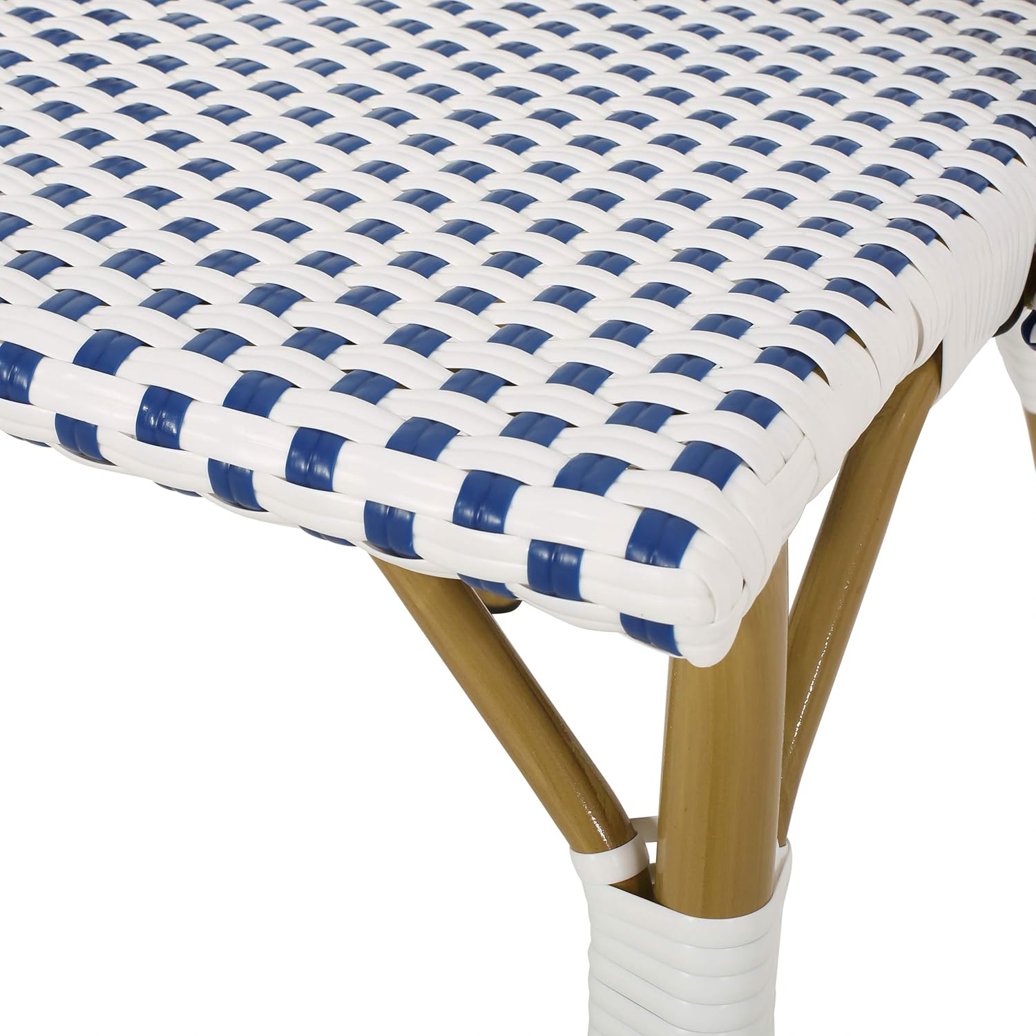 Christopher Knight Home Philomena Outdoor French Bistro Chair (Set of 4), Black + White + Bamboo Print Finish
