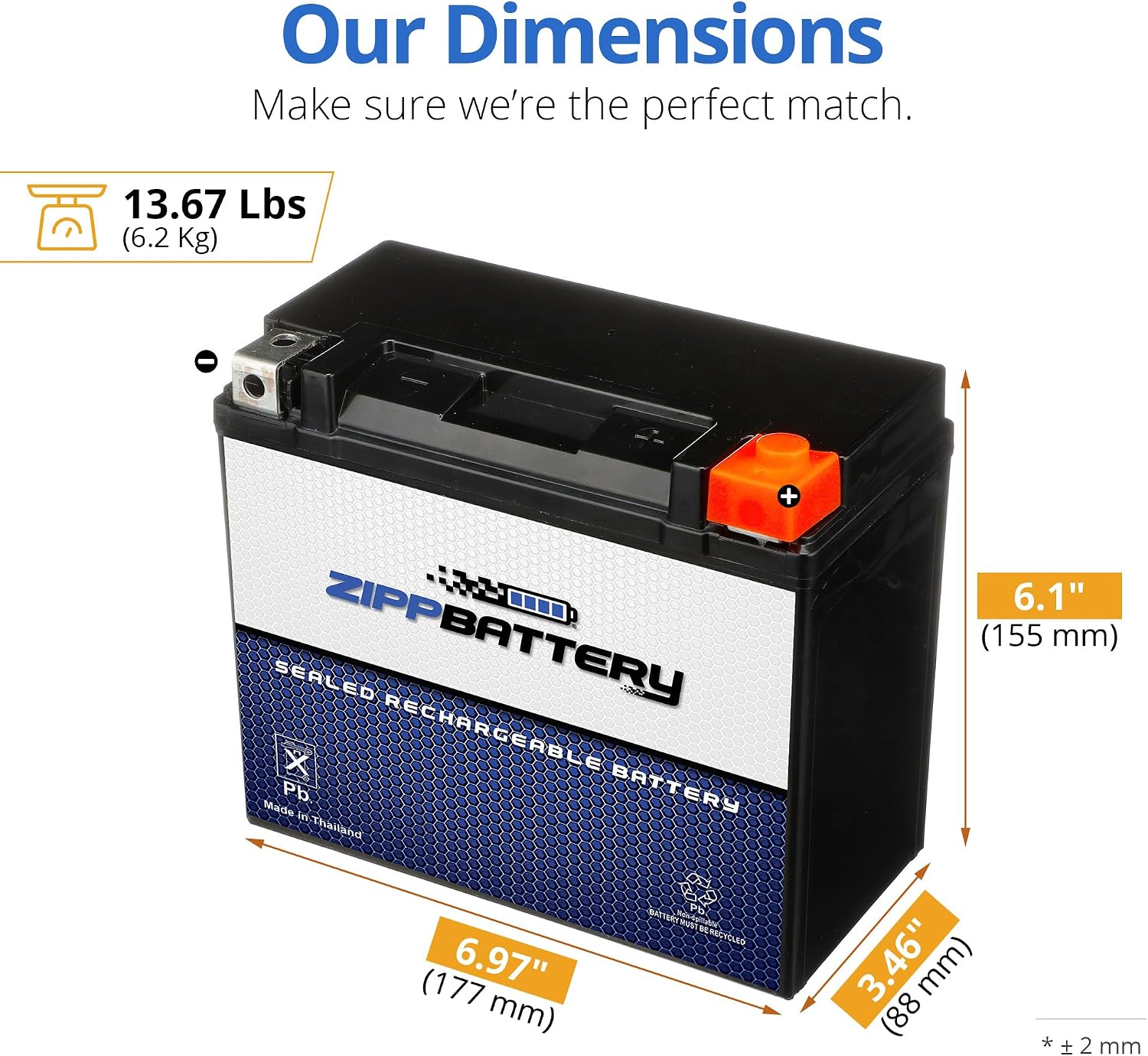 ZIPPBATTERY YTX30L-BS 12V 385 CCA AGM – Maintenance-Free 30Ah Battery for Harley, ATV, UTV, Jet Ski – T3 Nut & Bolt Terminal – Fits Harley Road King, Polaris Sportsman 850, Can-Am Outlander