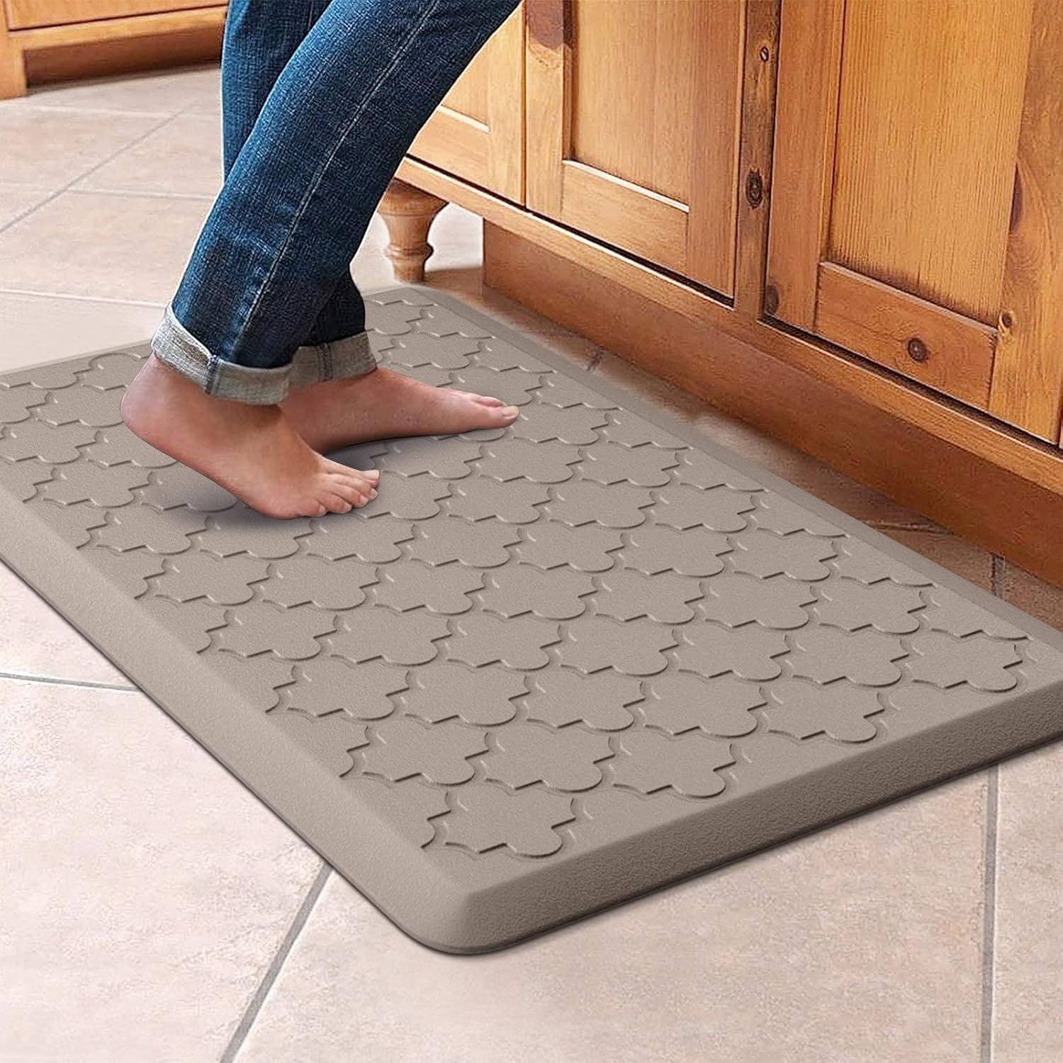 WISELIFE Kitchen Mat Cushioned Anti Fatigue Floor Mat, 17.3"x60", Thick Non Slip Waterproof Kitchen Rugs and Mats, Standing Mat for Floor, Home