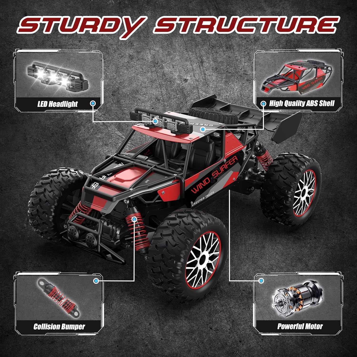High Speed 30+KM/H Remote Control Car, 1:14 RC Cars for Boys Age 8-12, 2.4 GHz All Terrain RC Truck