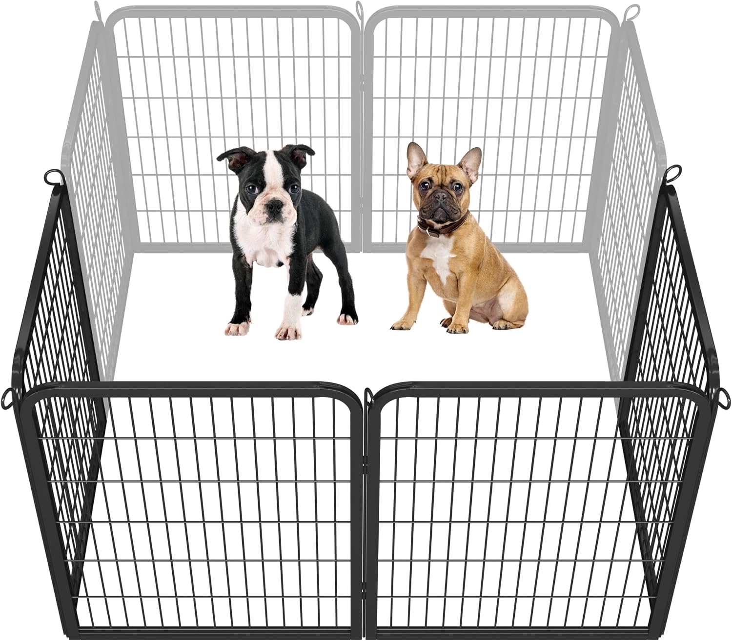 Yaheetech Dog Playpen 24in 16 Panels Pet Fence for Indoor Yard RV Camping | Easy Setup, Heavy Duty Rustproof Frame with Secure Latch Door, DIY Layouts,Foldable Storage, for Puppies & Small Dogs