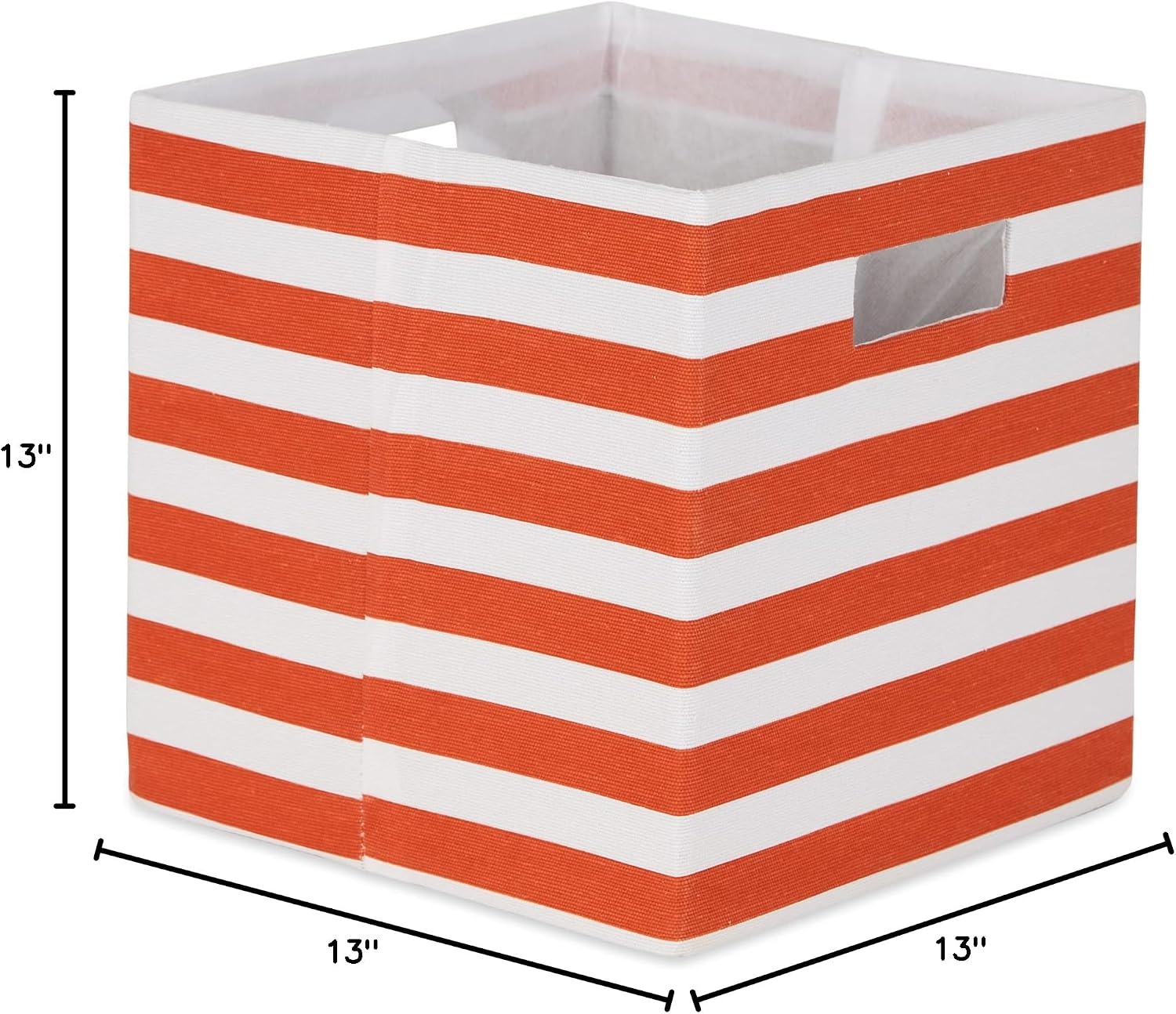 DII Polyester Cube Storage Collection Collapsible Hard Sided Bin, 13x13x13, Black