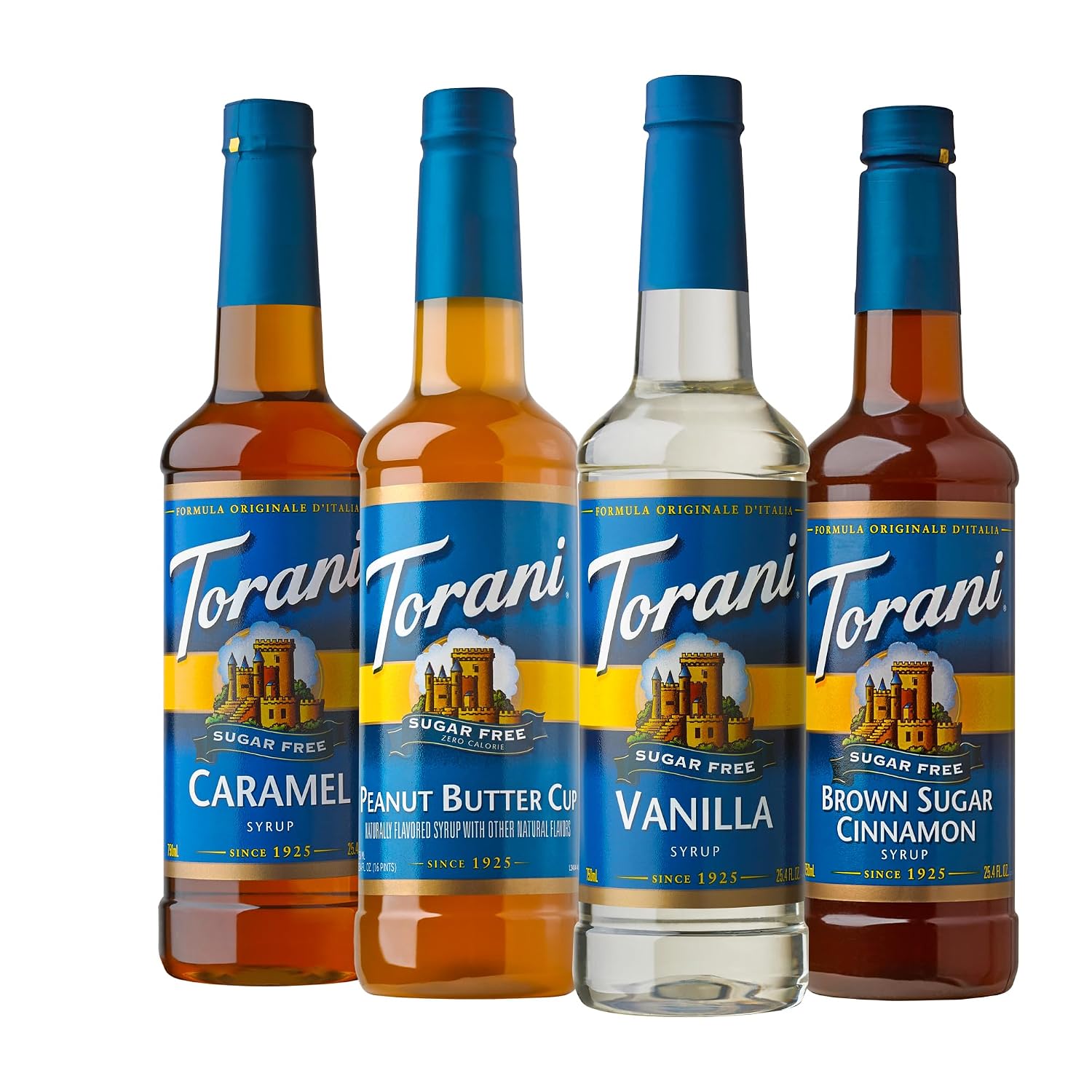 Torani Sugar Free Drink Syrup Soda Flavors Variety Pack, 25.4 fl oz, 4 Pack