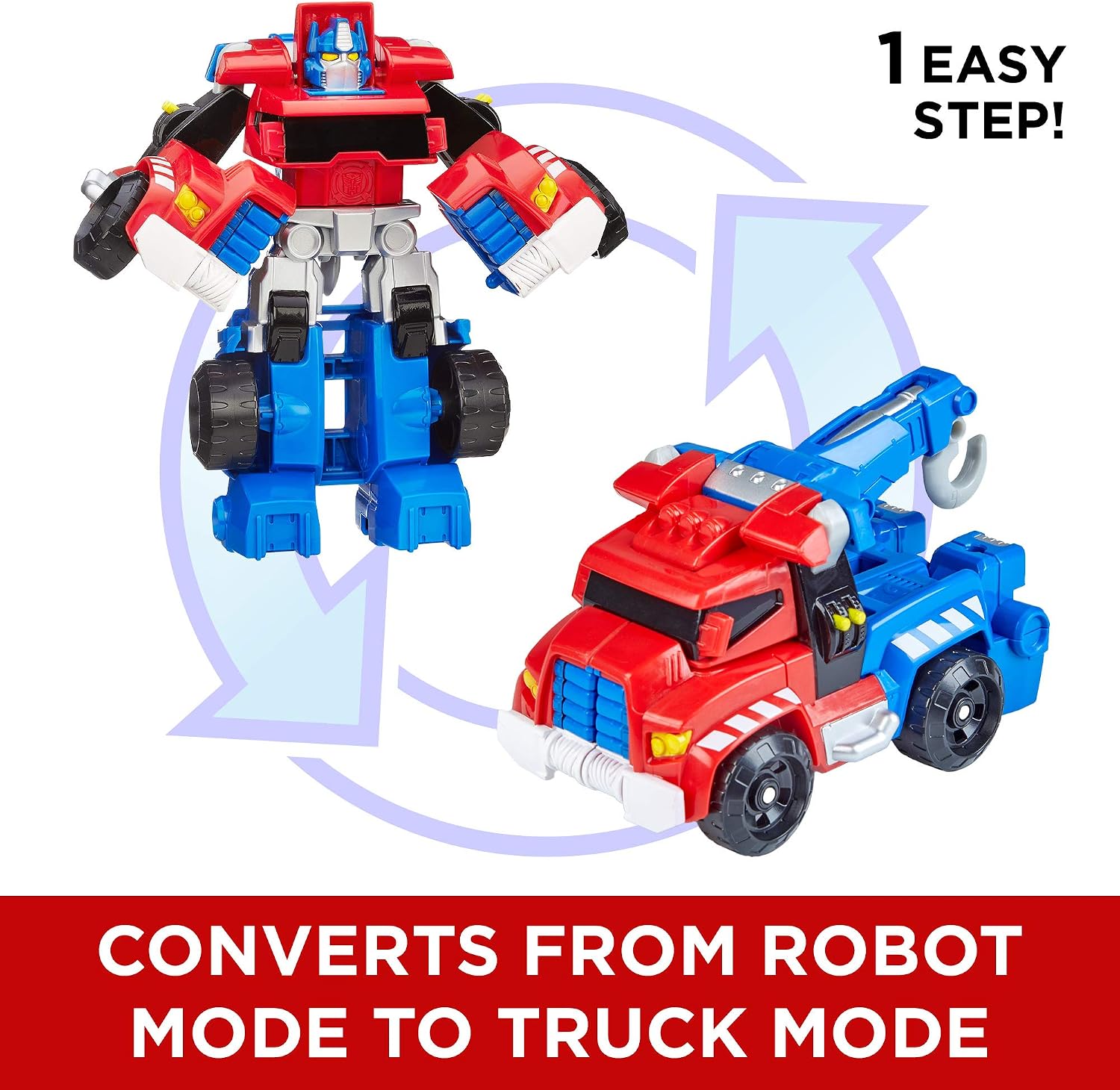 Transformers Playskool Heroes Rescue Bots Optimus Prime, 4.5-Inch Action Figure, Kids Converting Robot Toy, Ages 3+ (Amazon Exclusive)